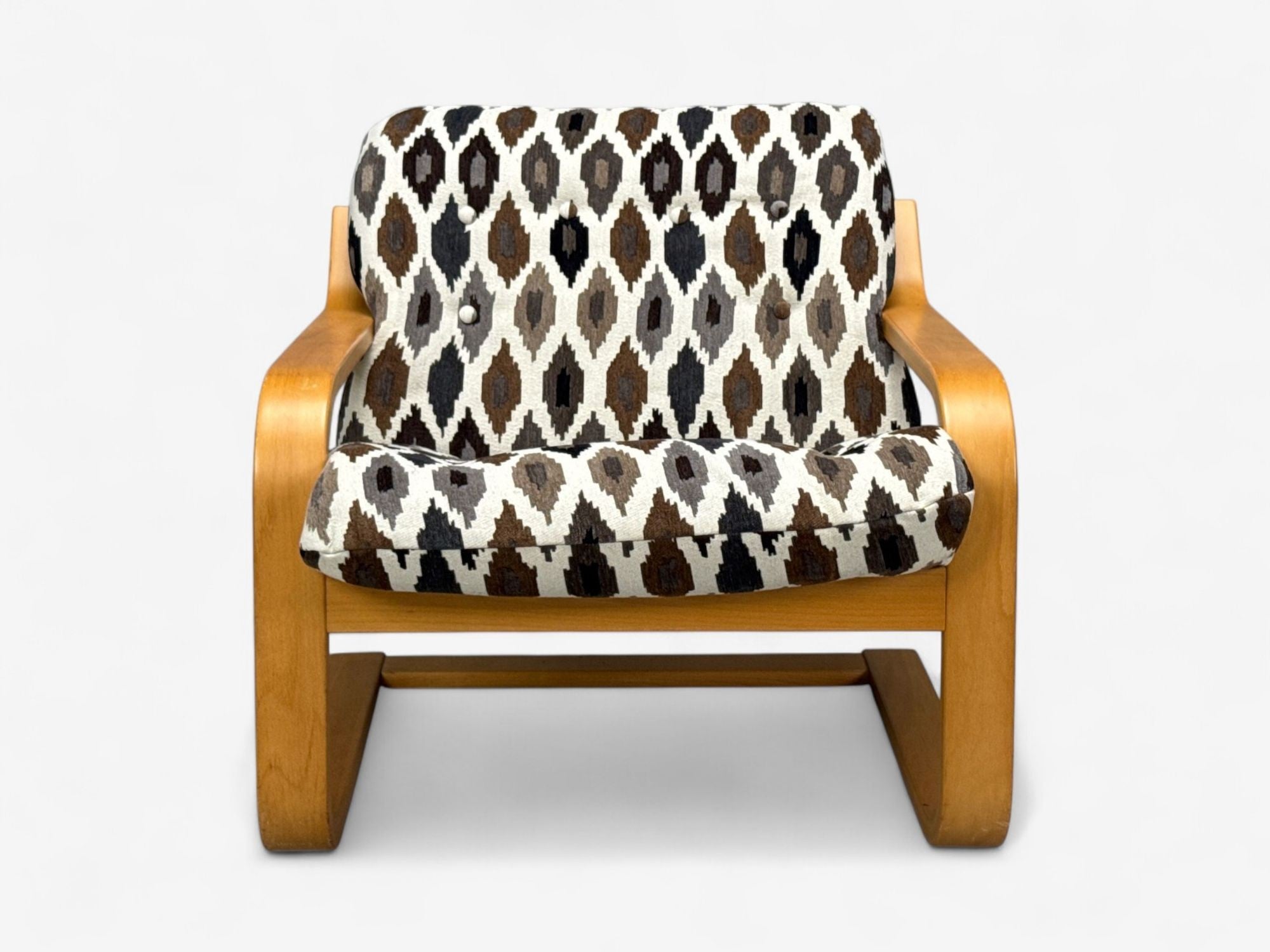 Westnofa, Bentwood, Fabric, Lounge Chair and Ottoman, Norway, 1960s