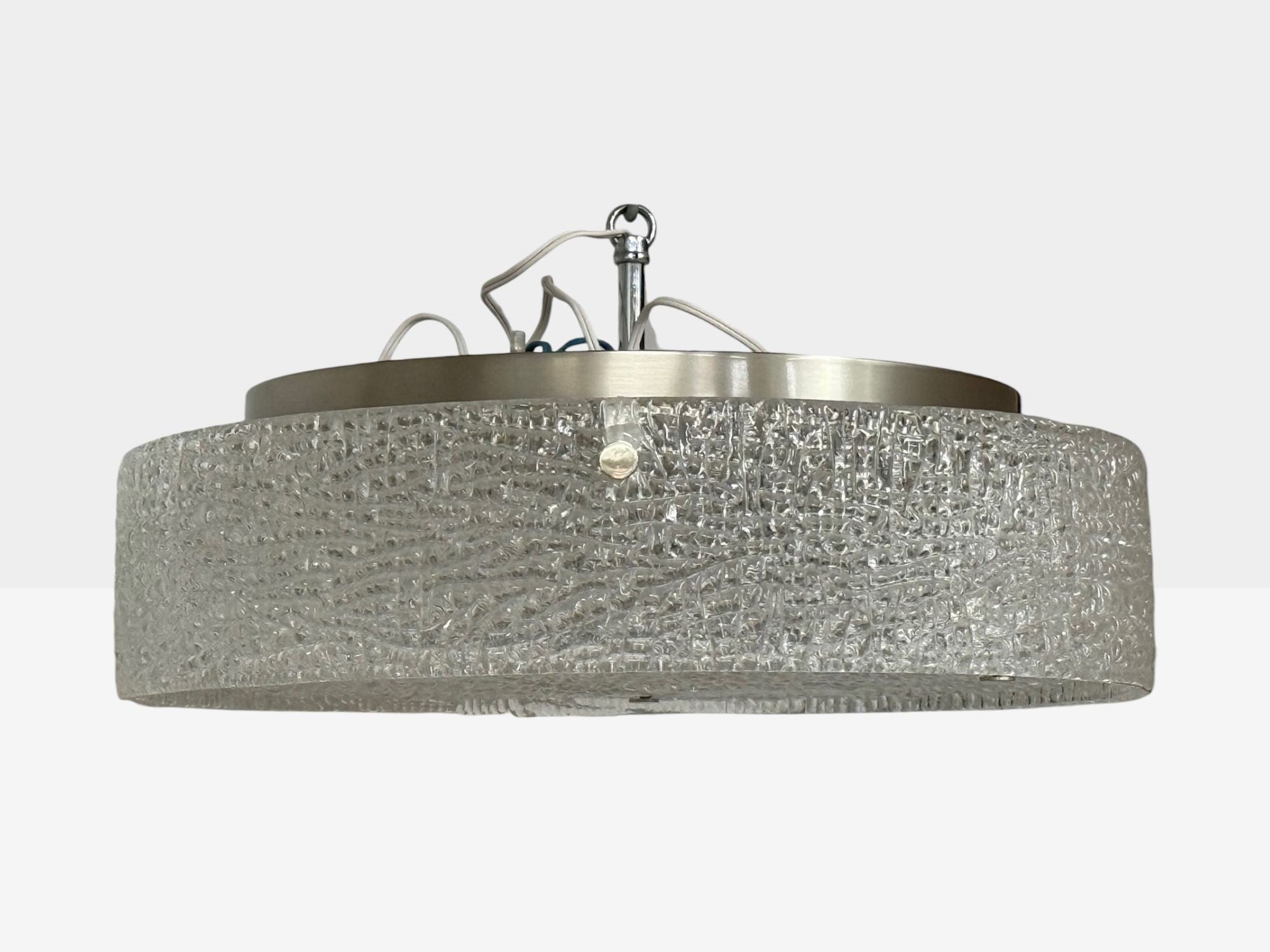 Kaiser Leuchten, Slumped Glass, Steel, Flushmount, Germany, 1960s