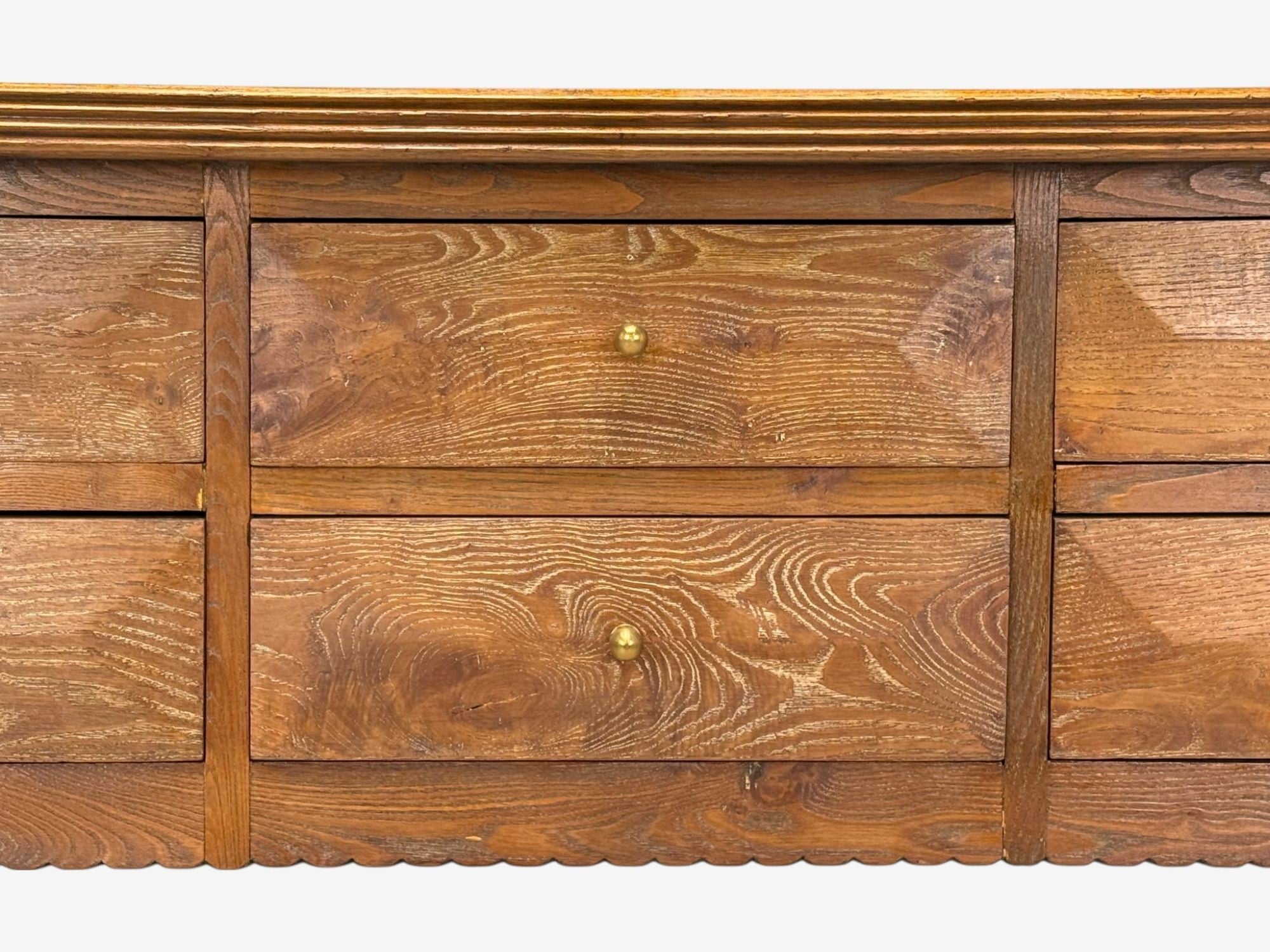 Paolo Buffa attr., Italian Modern, Oak, Brass, Sideboard, Italy, 1950s