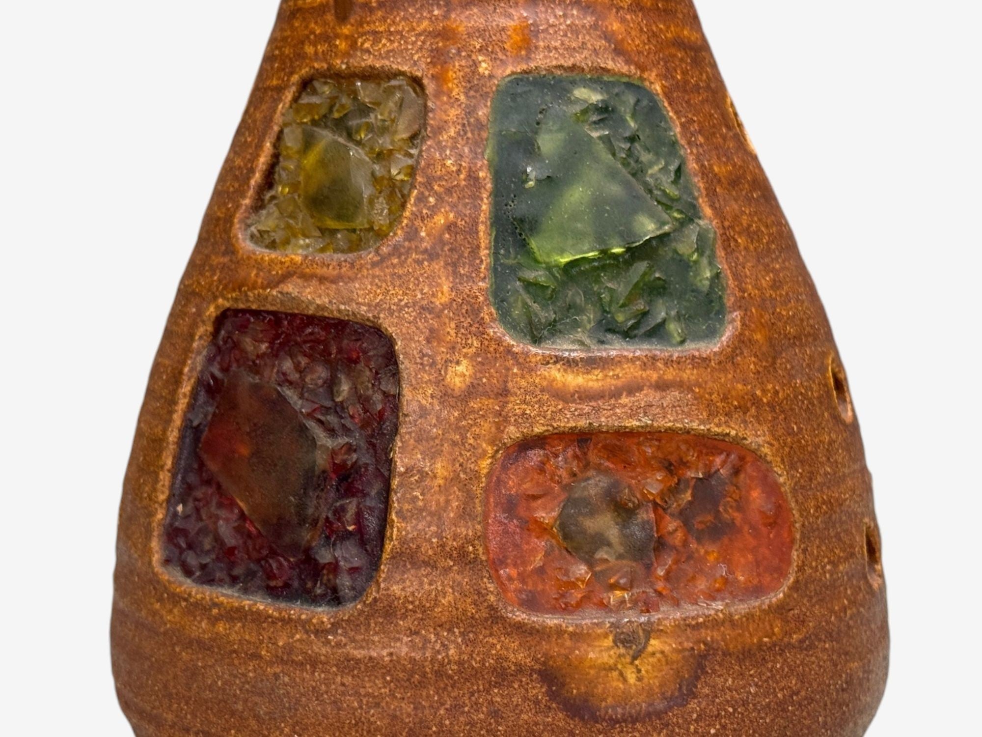 Accolay, Ceramic, Stained Glass, Spun Resin, Table Lamp, France, 1960s