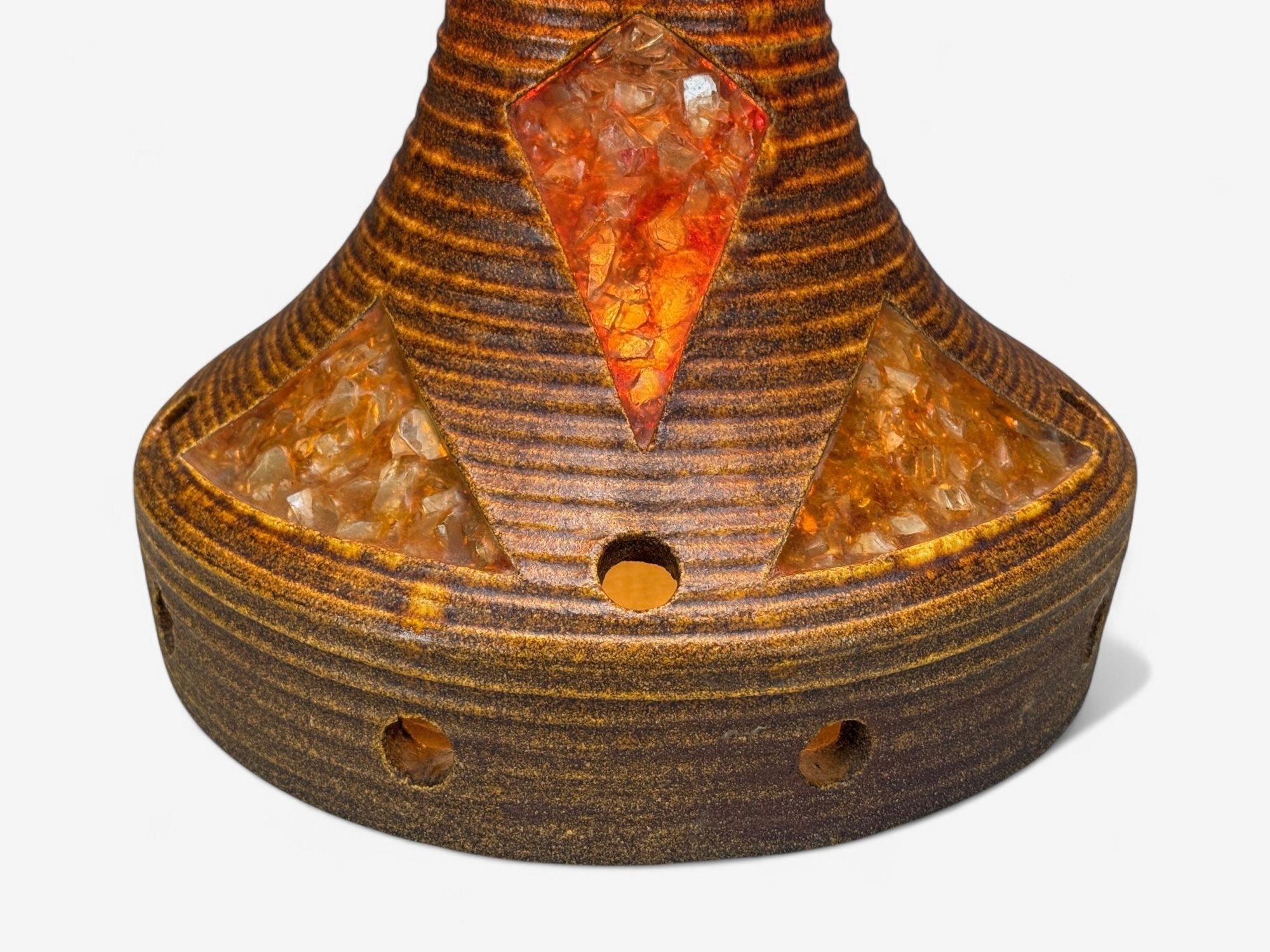 Accolay, Ceramic, Stained Glass, Spun Resin, Floor Lamp, France, 1955