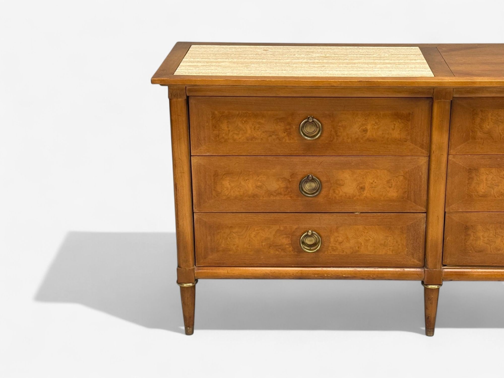 American of Martinsville, Walnut, Travertine, Sideboard, USA, 1960s