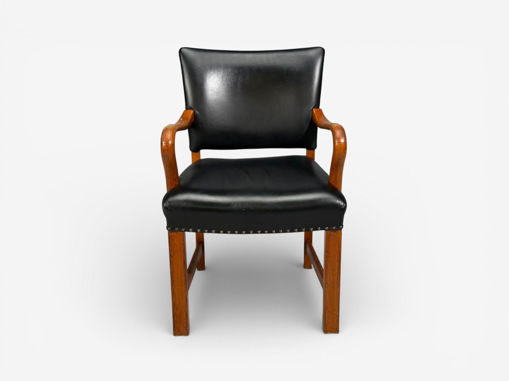 Danish Modern, Armchairs, Black Leather, Bentwood, Denmark, 1960s