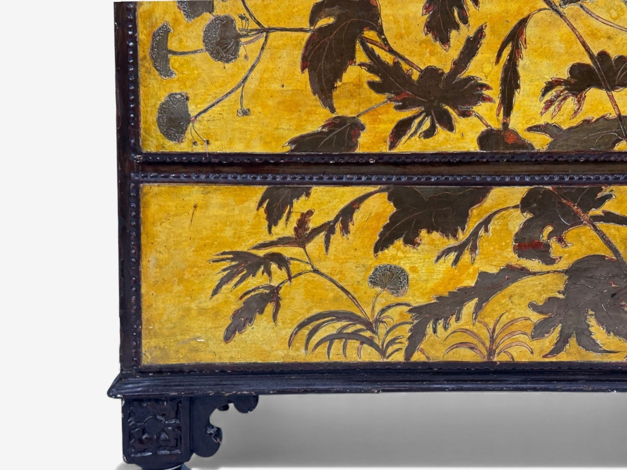 Max Kuehne, Silver Leaf, Painted Wood, Rare Commode, USA, 1950s