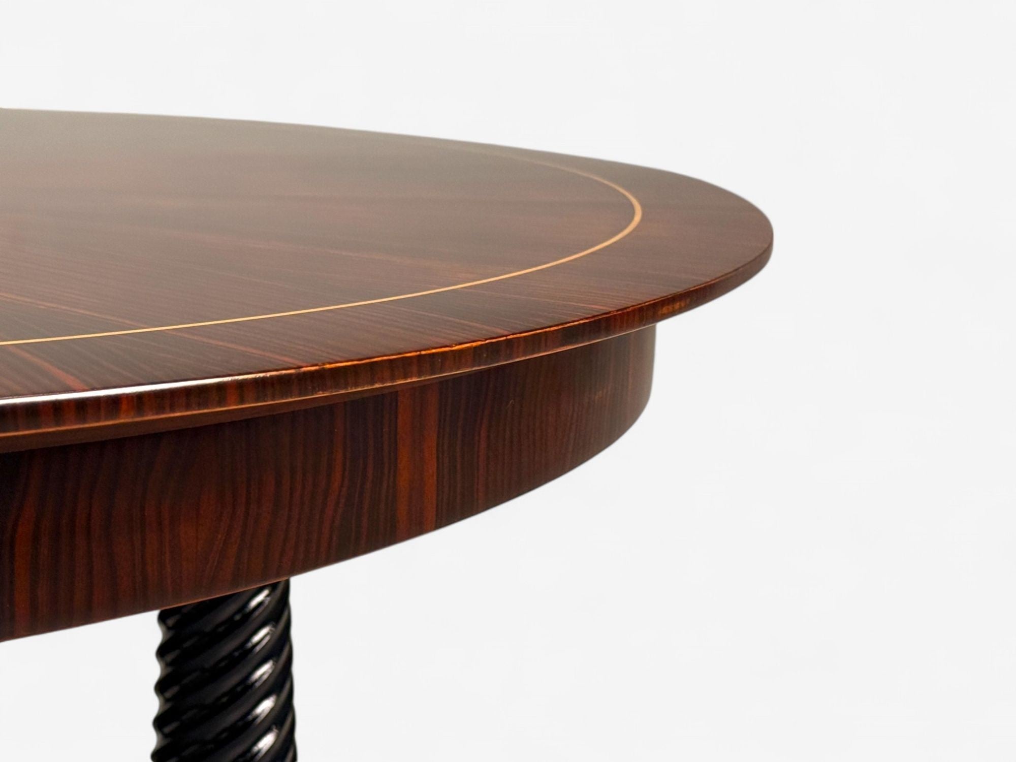 Regency, Macassar, Ebony, Brass Inlay, Center Table, France, 1970s