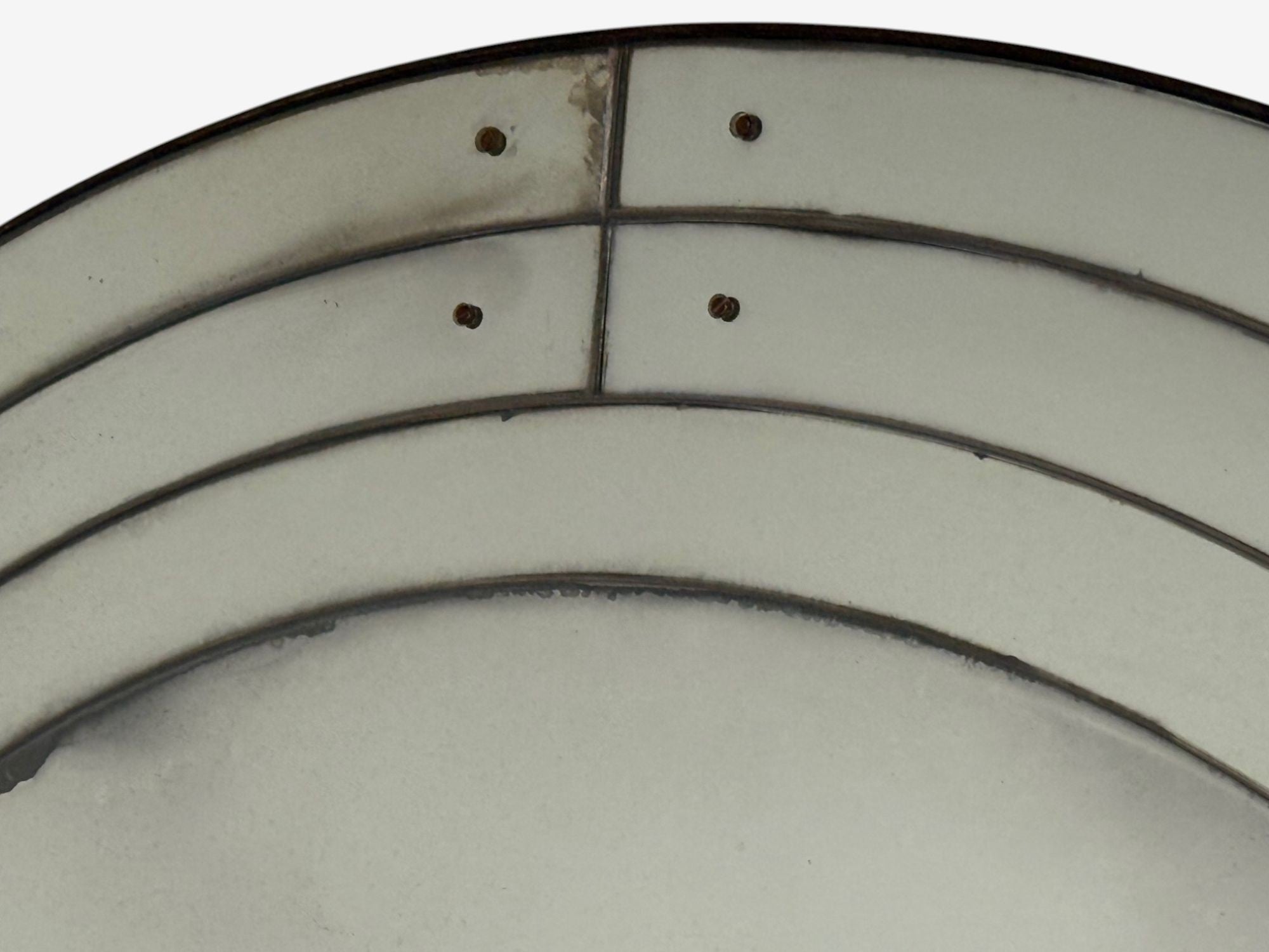 Art Deco Style, Antique Glass, Painted Wood, Round Venetian Wall Mirrors