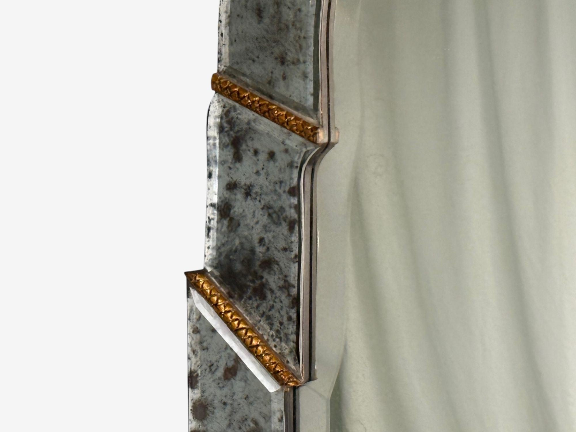 Art Deco Style, Silver Antiqued Beveled Glass, Venetian Wall Mirrors, 21st C.