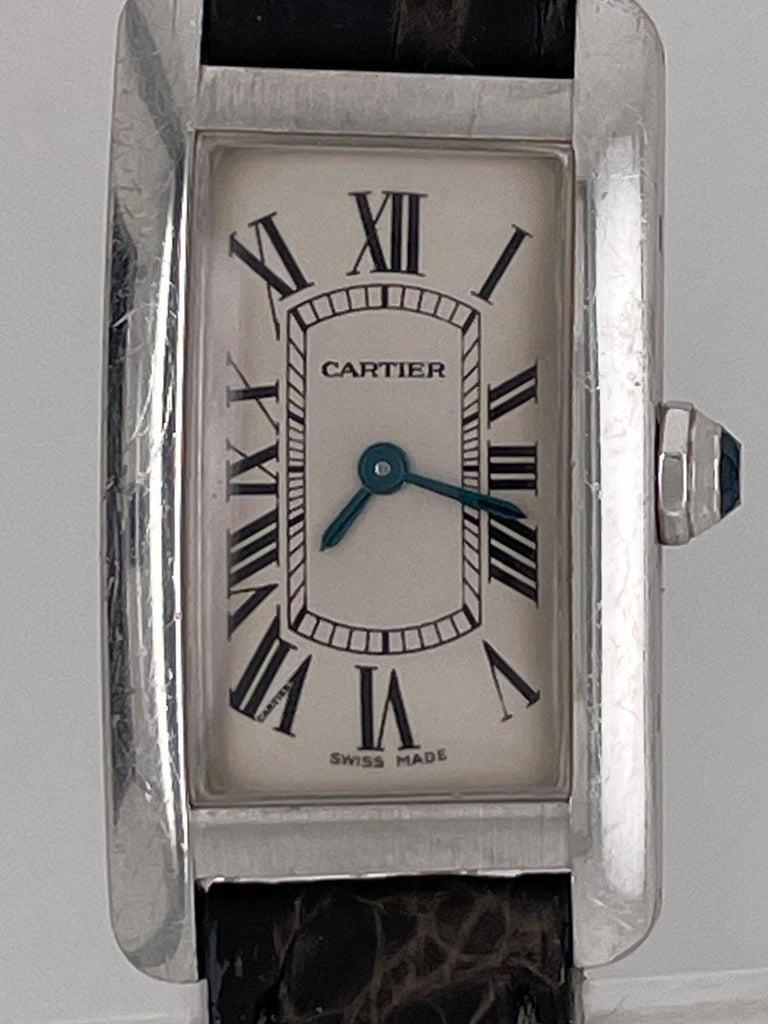 A Vintage Cartier Tank Allonge Wrist Watch, Alligator band