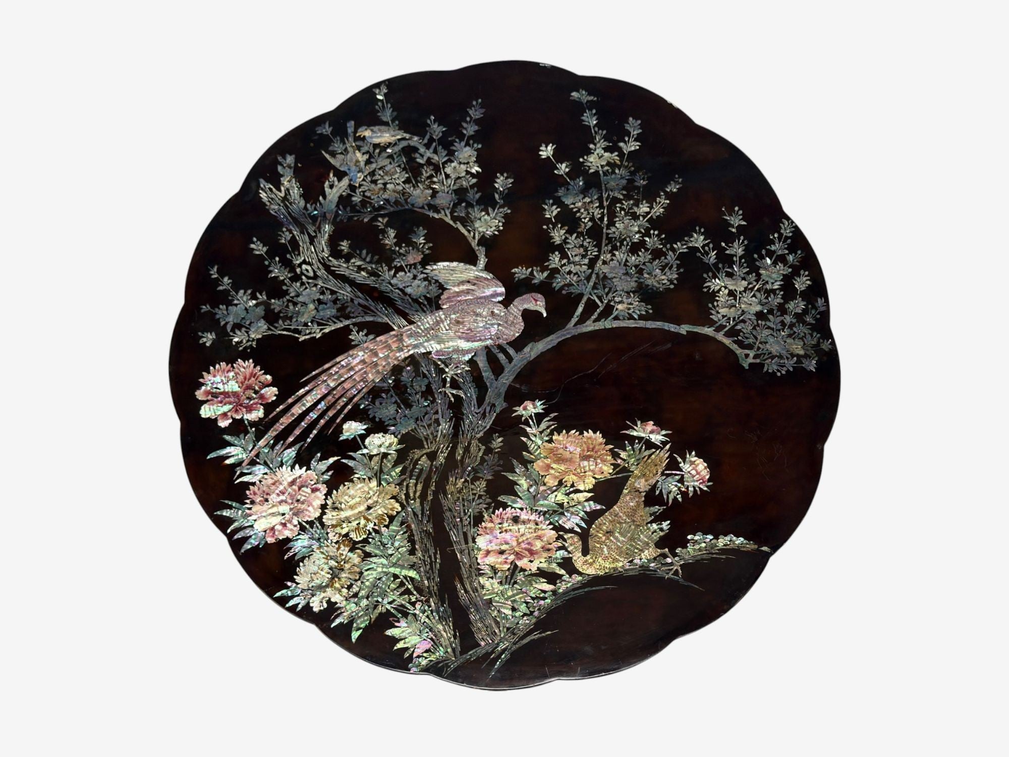 Chinese Export, Ebonized Wood, Mother-of-Pearl, Center Table, China, 1900