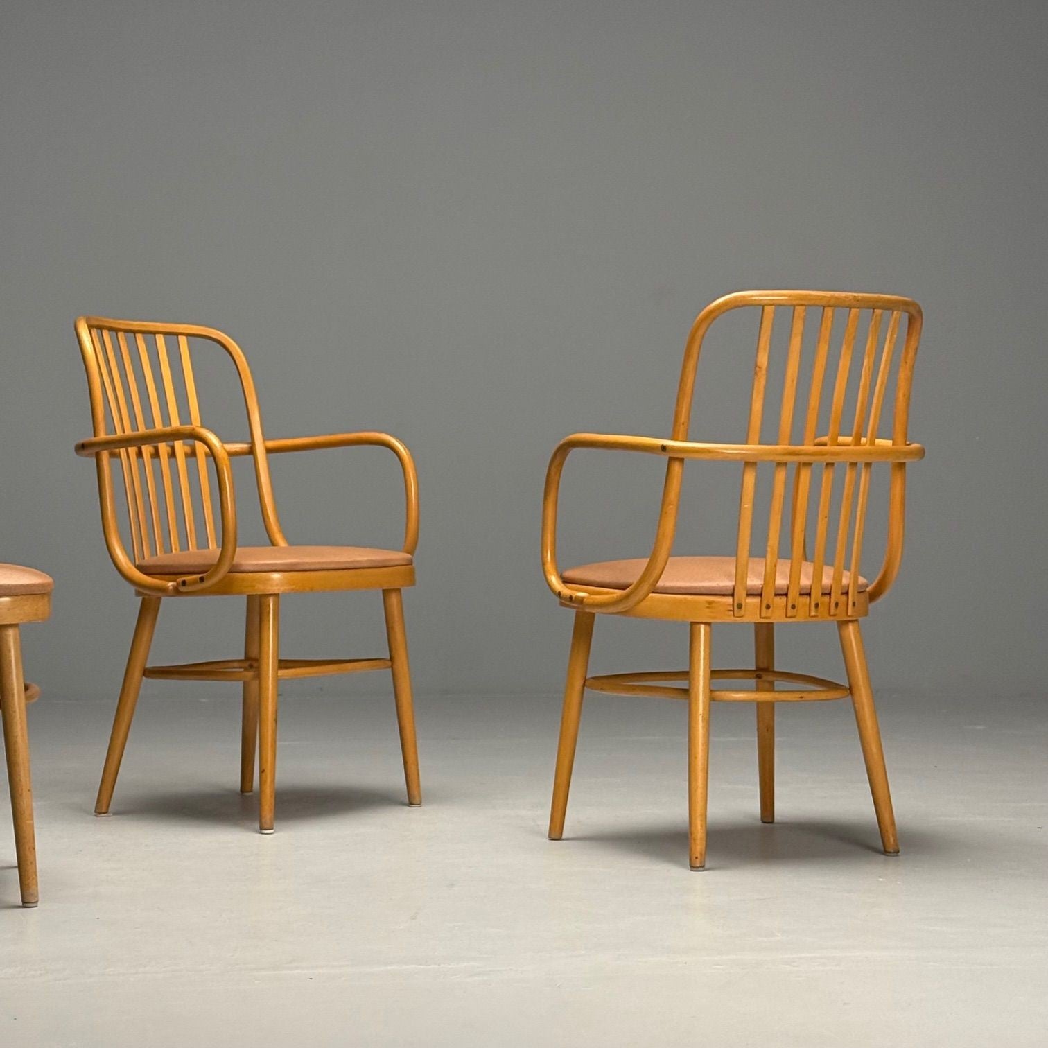 Josef Hoffmann, Ligna, Mid-Century Modern, Bistro Chairs, Czech Republic, 1970s