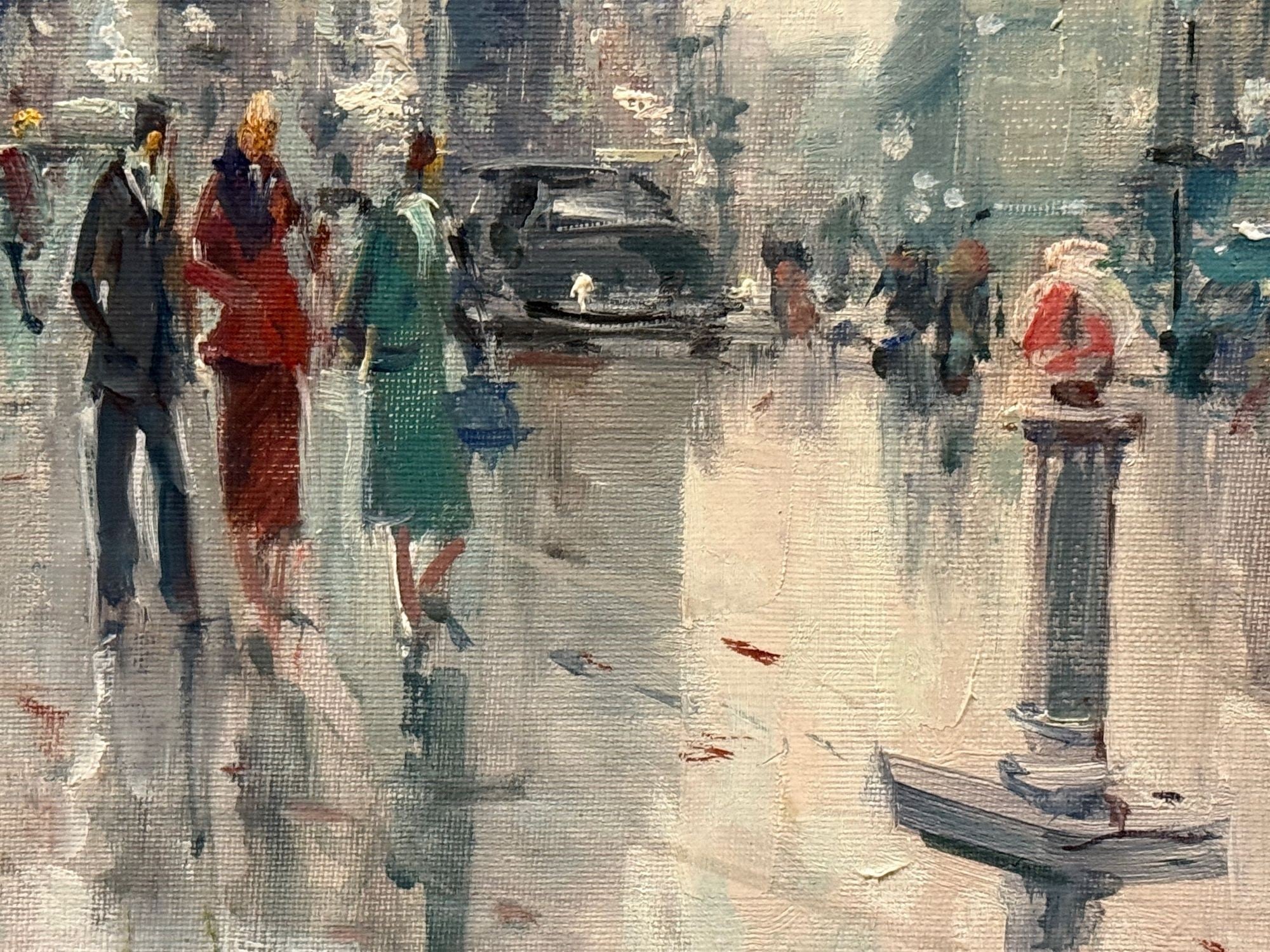 Jean Salabet, Impressionism, Paris Street Scene, Oil on Canvas, France, 1954