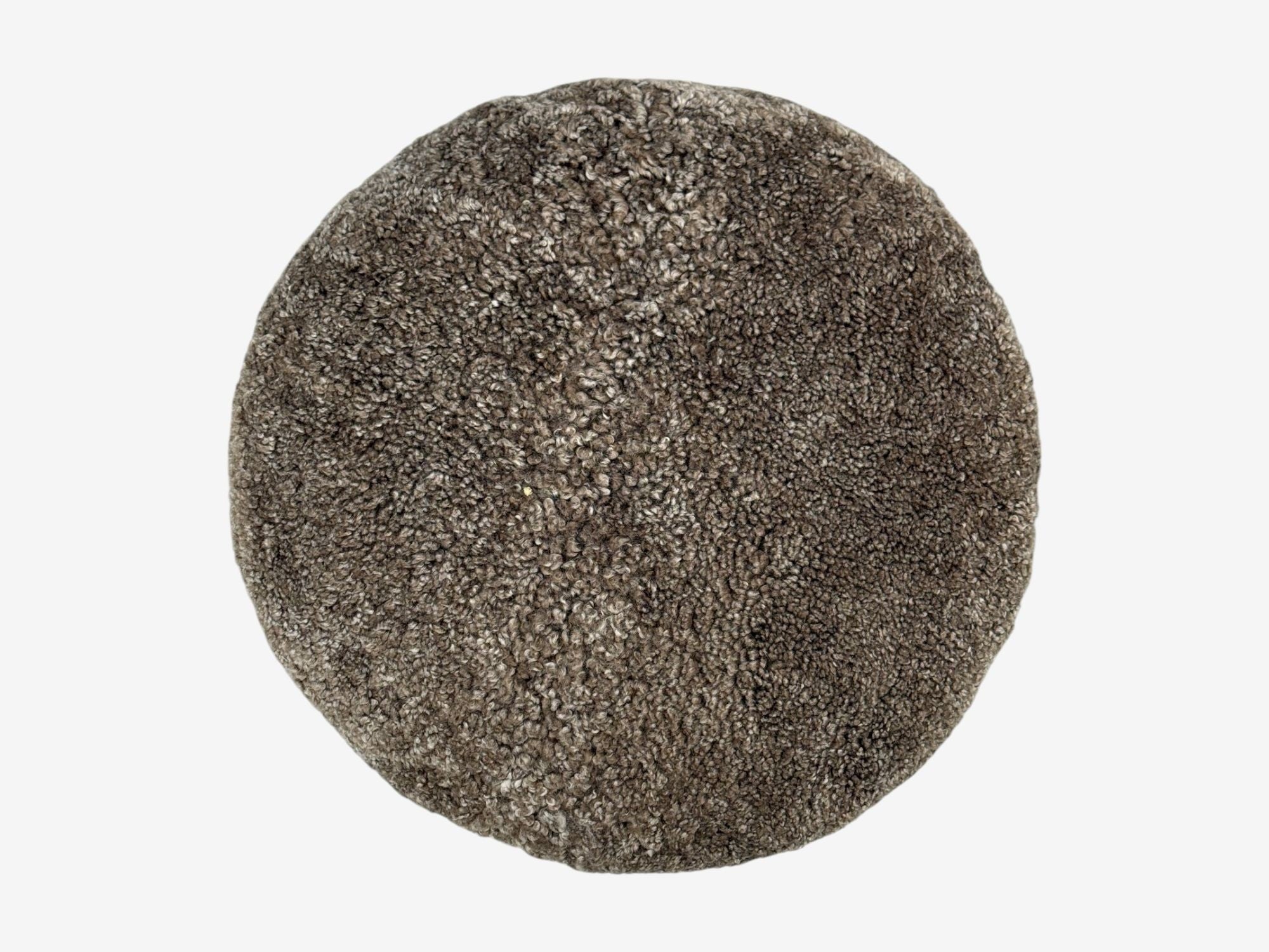 Danish Modern Style, Gray Sheepskin, Maple, Shearling Footstools, 21st c.