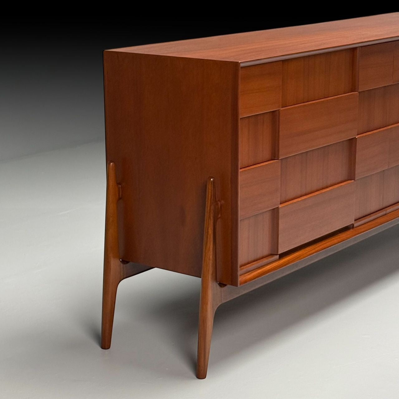 Jorgen Clausen, Danish Mid-Century Modern, Sculptural Dresser, Teak, 1960s