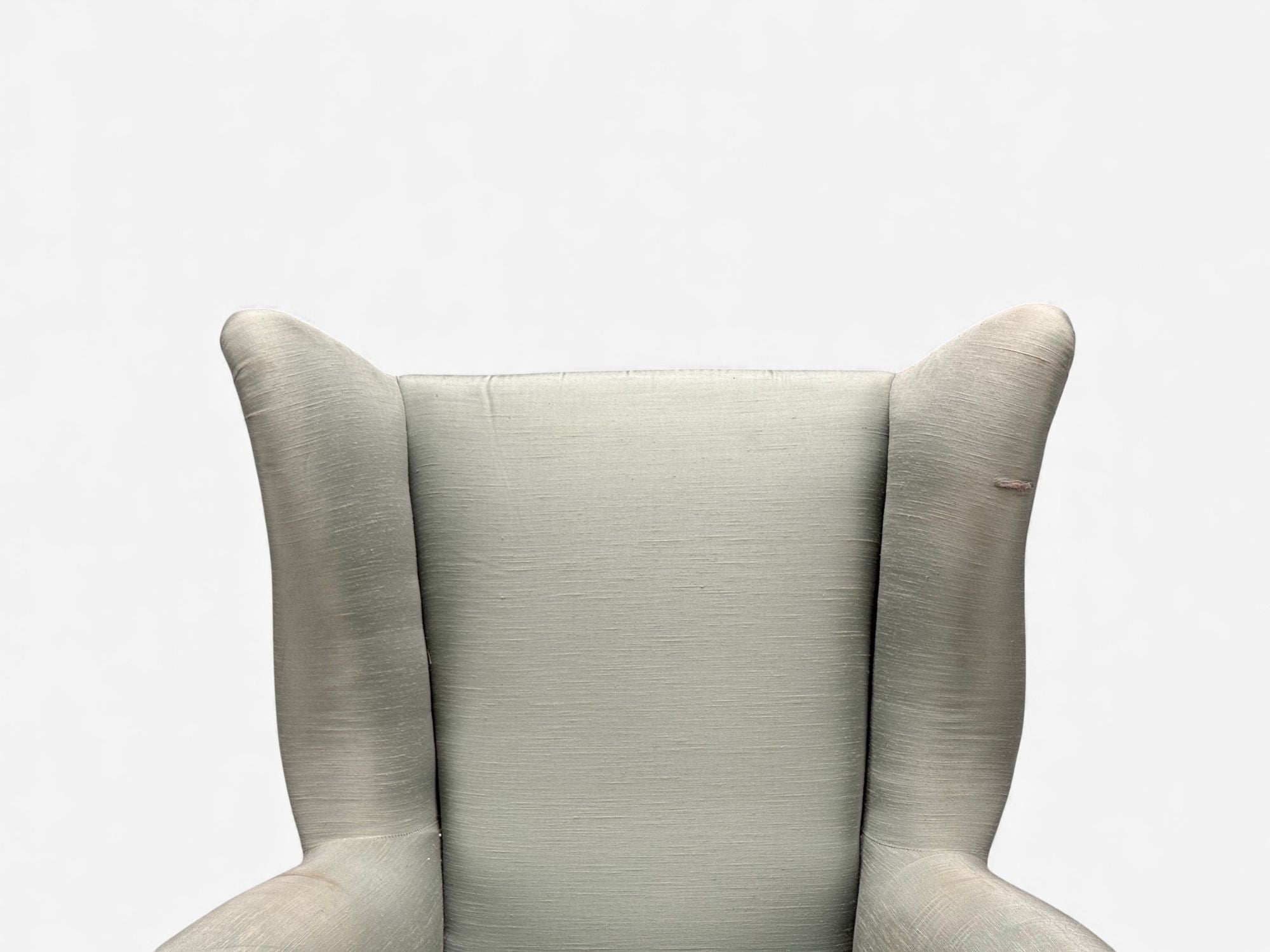 Melchiorre Bega, Green Fabric, Wood, Lounge Chair, Italy, 1950s