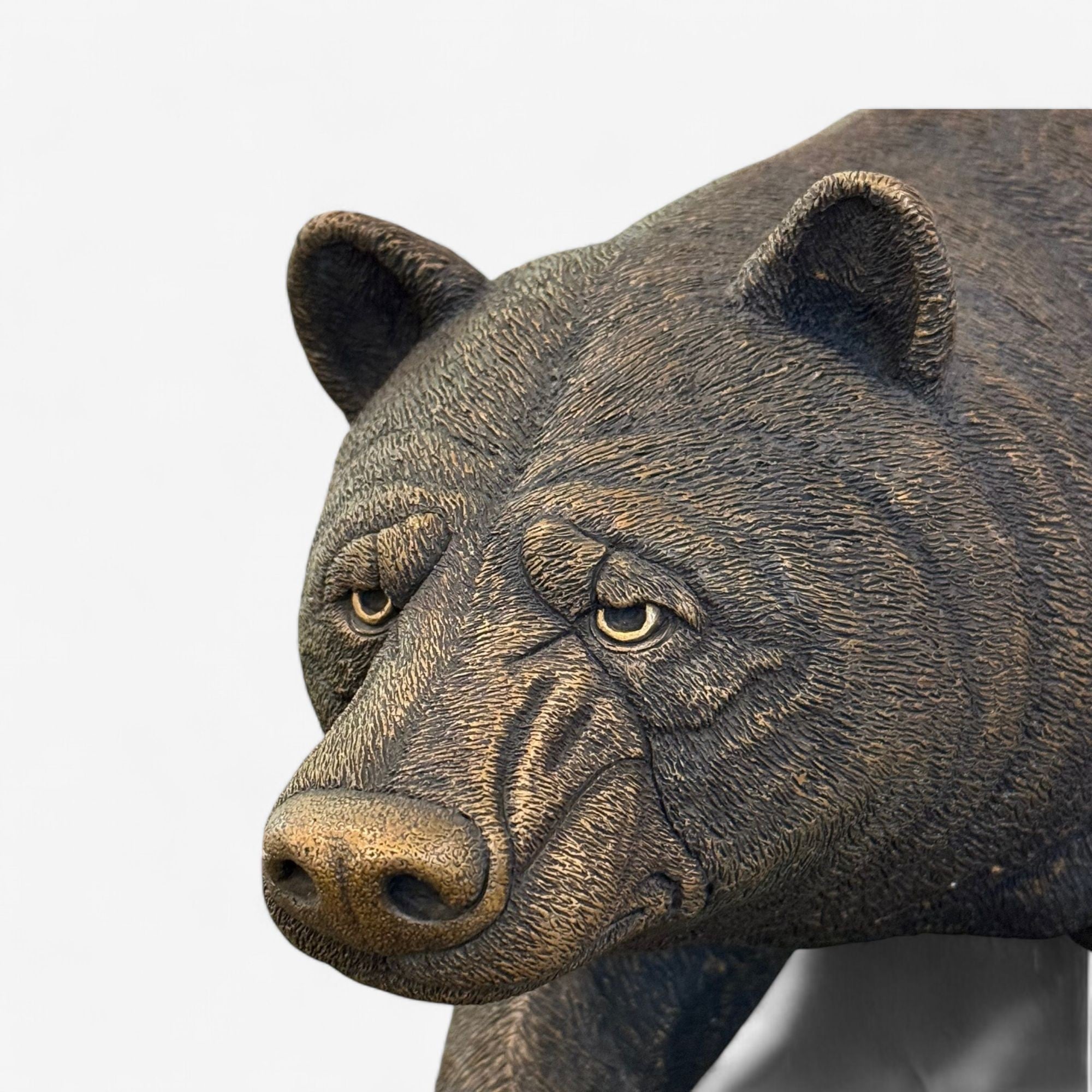 Modern American Bear Sculpture, Hot Cast Bronze, American, 21st C.