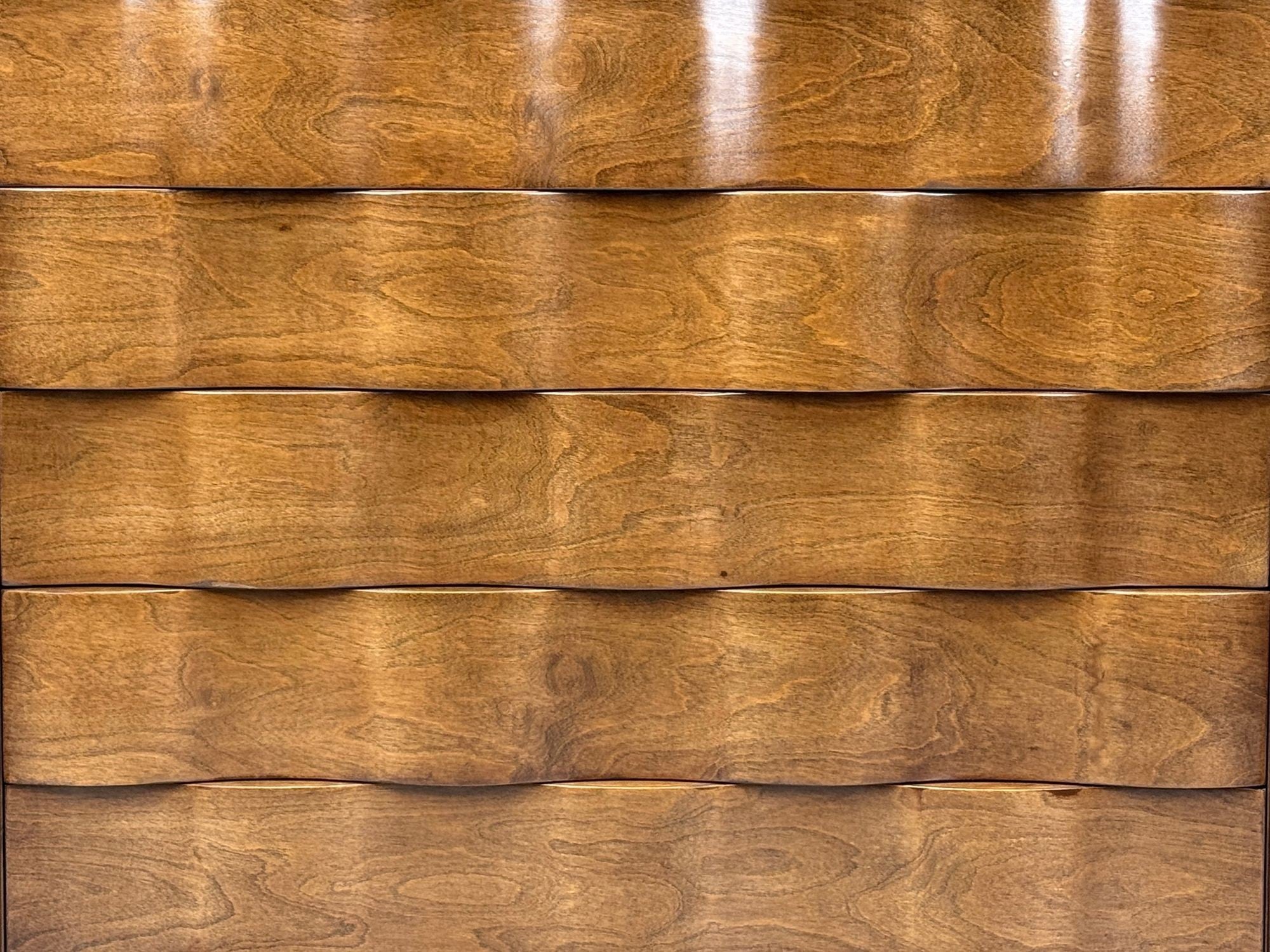 Edmund J Spence, Swedish Modern, Maple, Wave Highboy, Sweden, 1950s