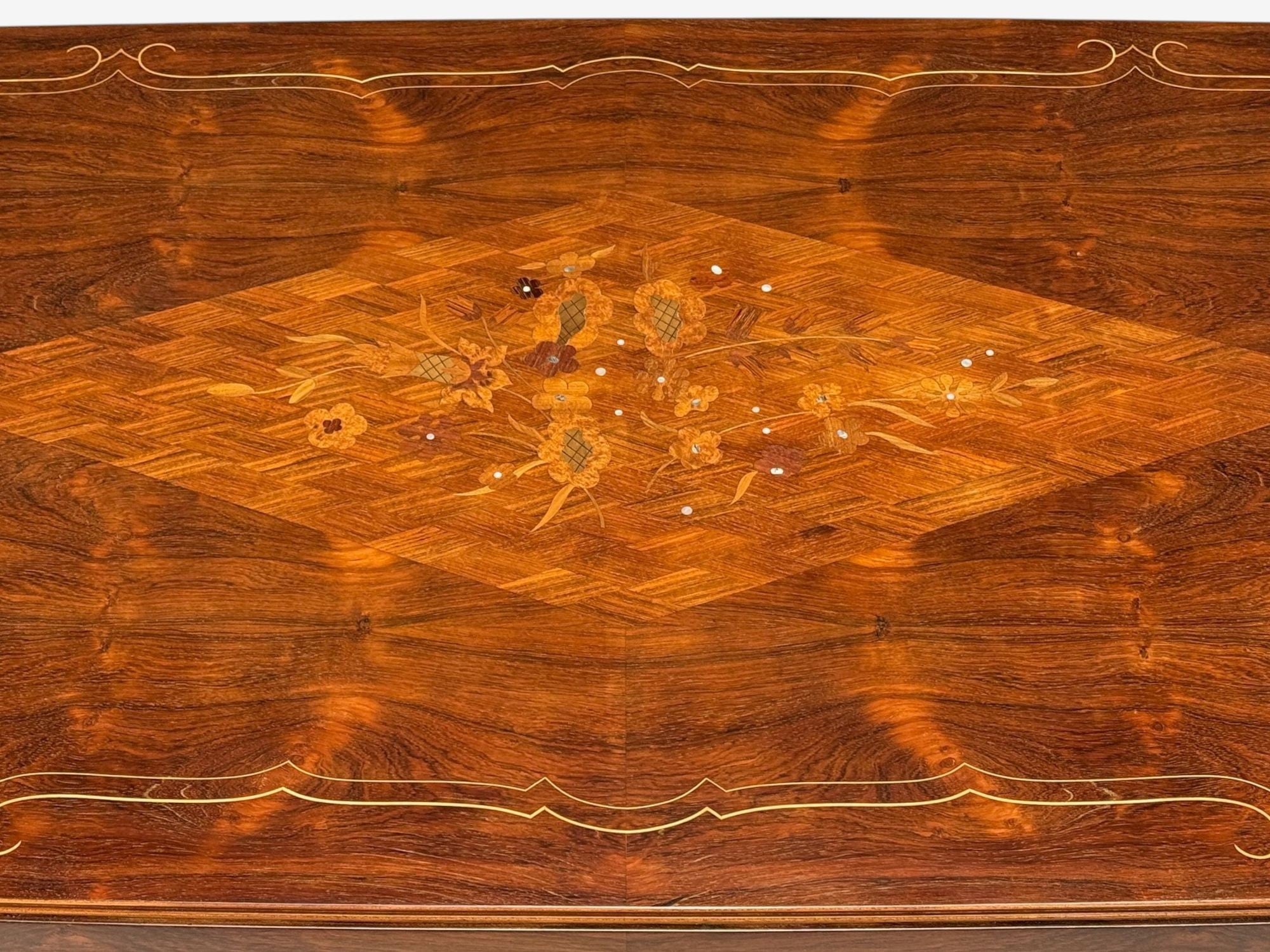 Jules Leleu, French Art Deco, Rosewood, Abalone, Rare Dining Table, France, 1930s