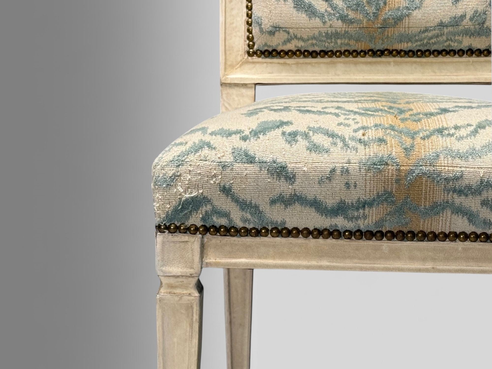 Jean-Michel Frank, Louis XVI Style, Six Dining Chairs, Parchment, France, 1930s