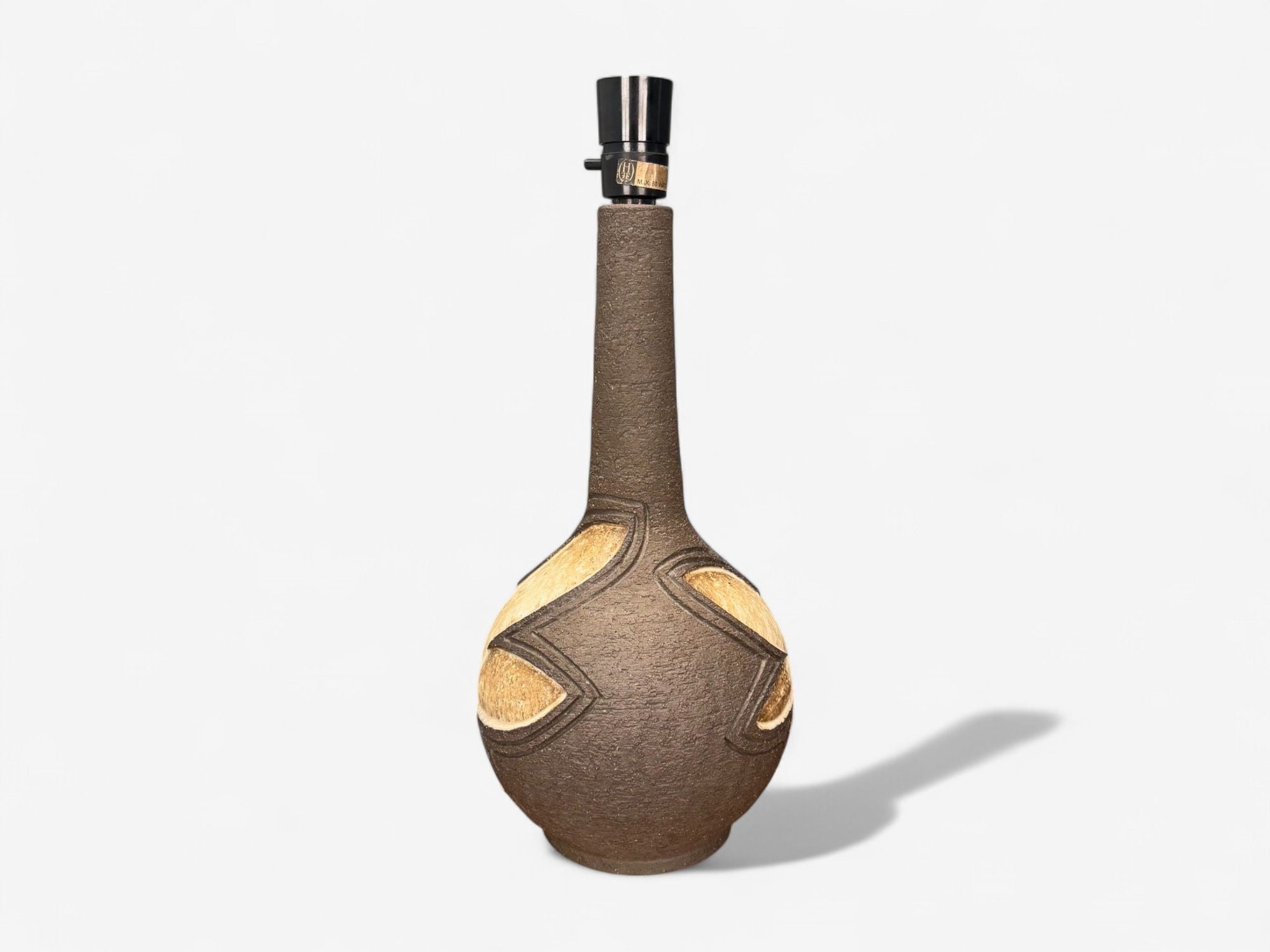 Løvemose Keramik, Brown Stoneware, Table Lamp, Denmark, 1960s