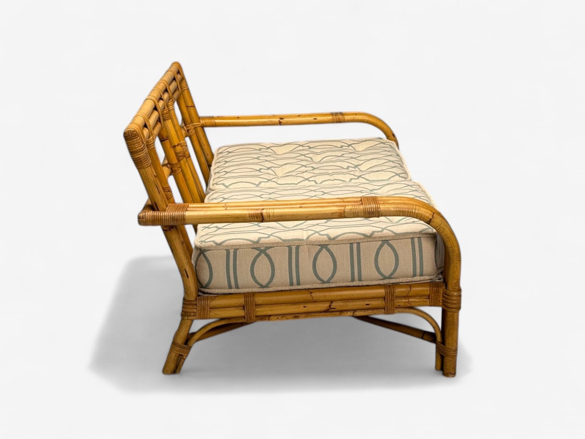 Bielecky Brothers, Modern Two Seater Sofa, Settee, Cane, Bamboo, USA, 21st C.
