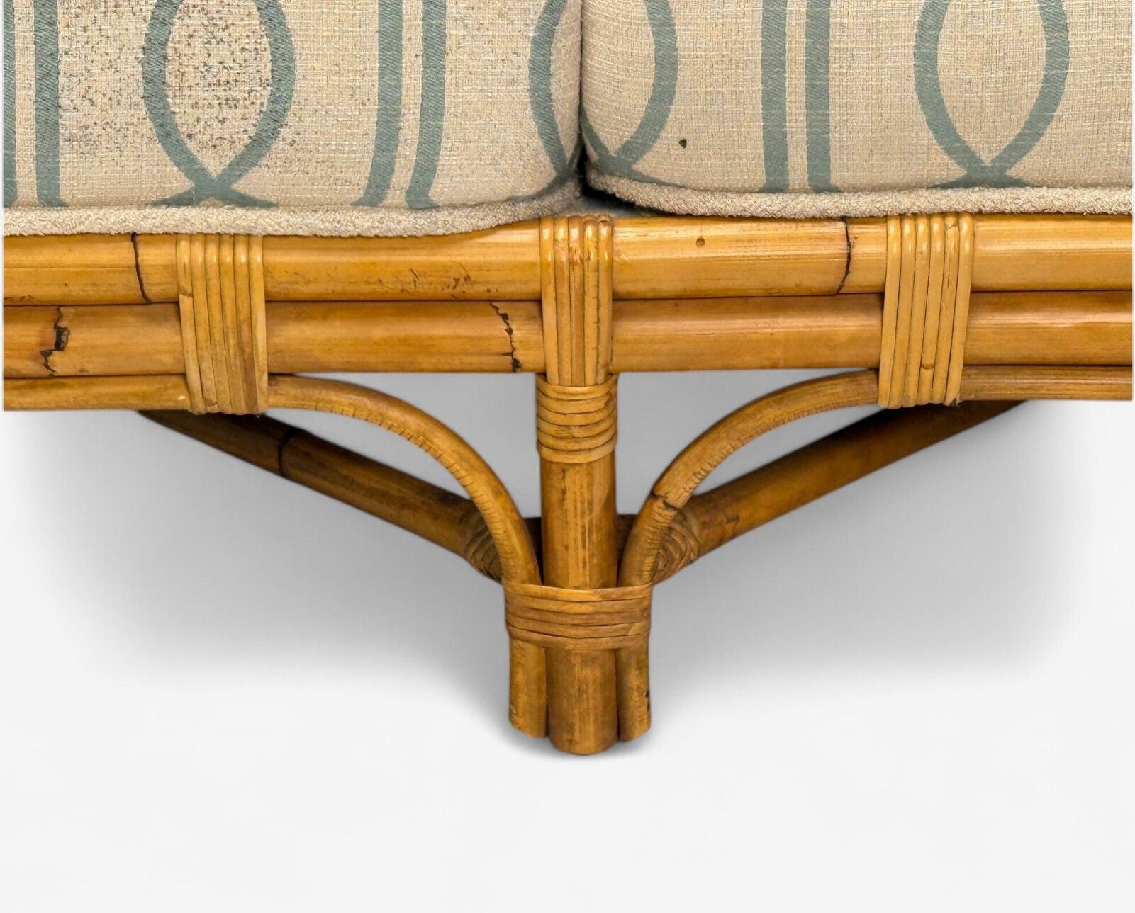 Bielecky Brothers, Modern, Large Three Seater Sofa, Rattan, Bamboo, USA, 21st C.