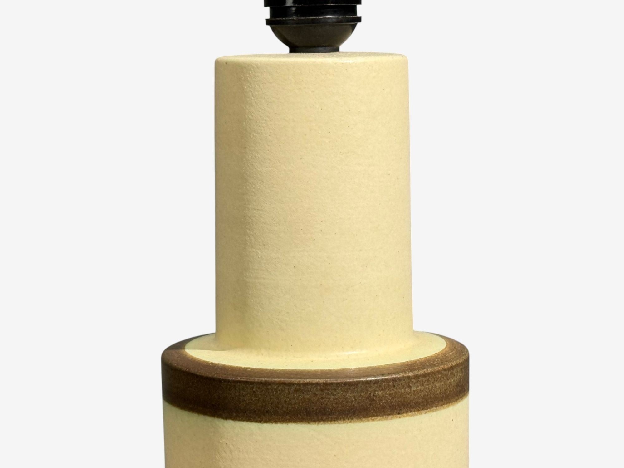 Eriksen Keramik, Large Table Lamp, Beige Stoneware, Denmark, 1970s