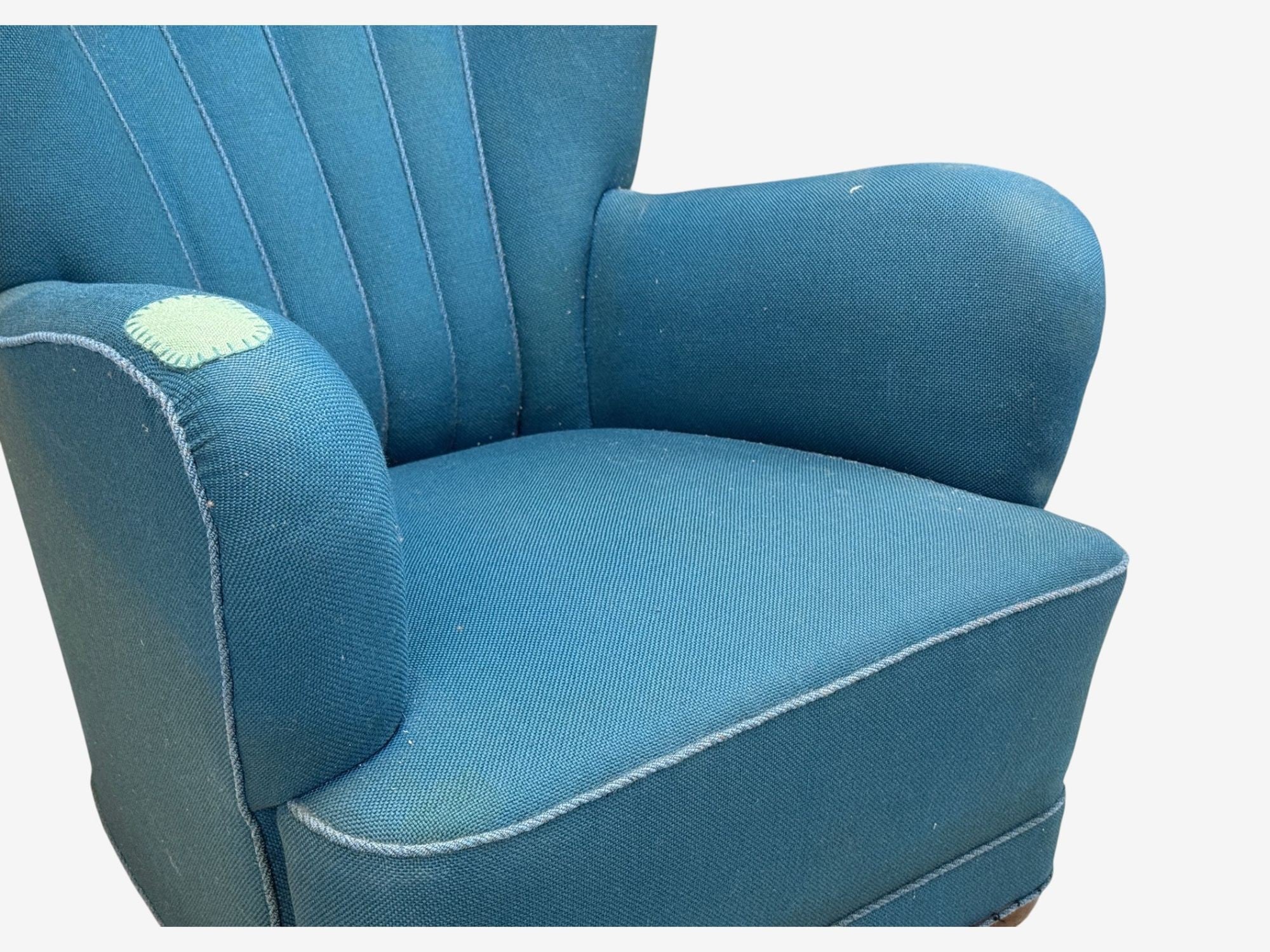 Danish Cabinetmaker, Lounge Chair, Beech, Wool, Denmark, 1930s