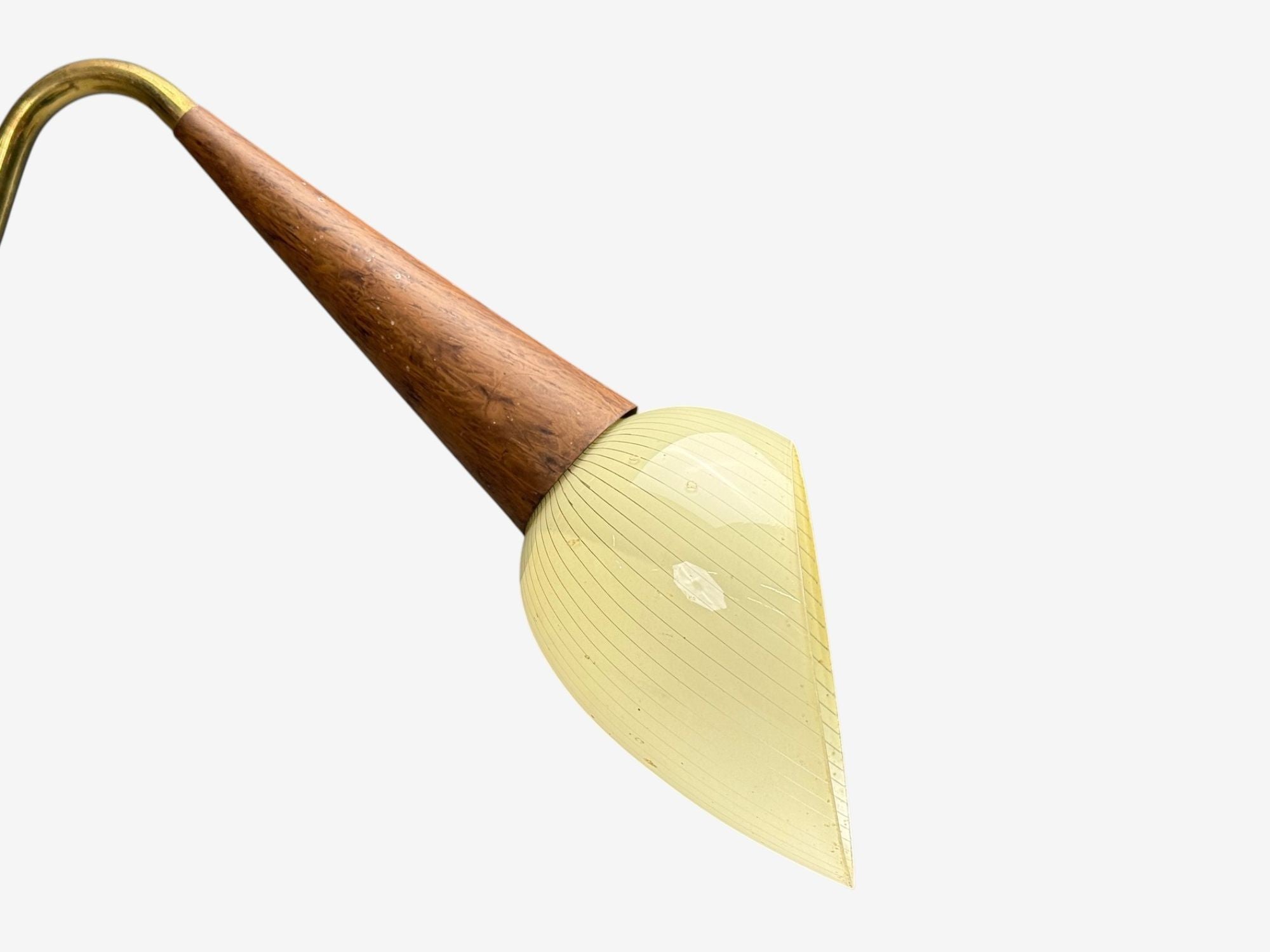 Swedish Modern, Pendant Light, Brass, Wood, Glass, Sweden, 1920s