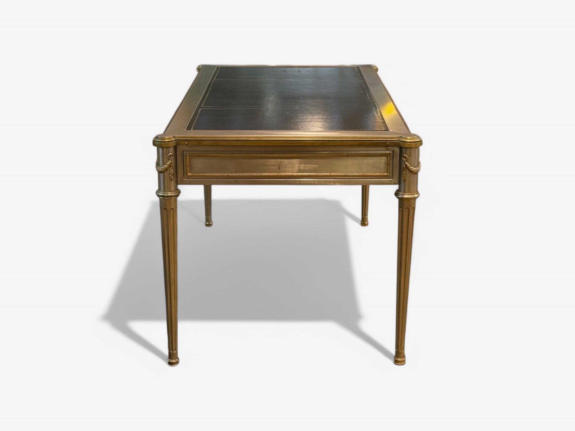 John Vesey, Louis XVI Style, Steel, Bronze, Rare Writing Desk, USA, 1960s