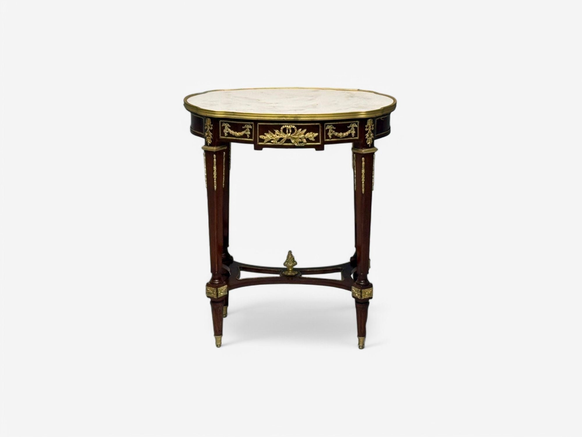 Louis XVI Style, Mahogany, Dore Bronze, Marble, Side Tables, Europe, 1970s