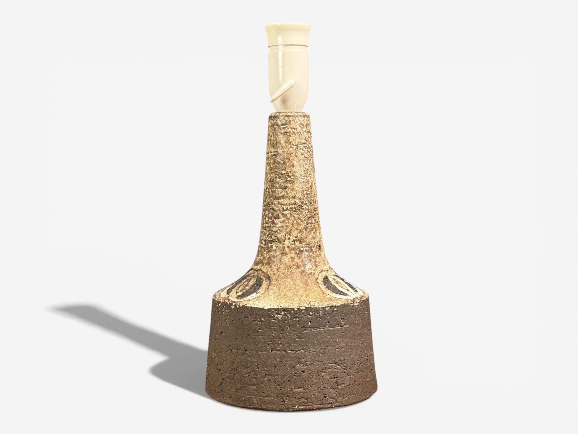 Fridtjof Sejersen, Table Lamp, Brown Ceramic, Denmark, 1960s