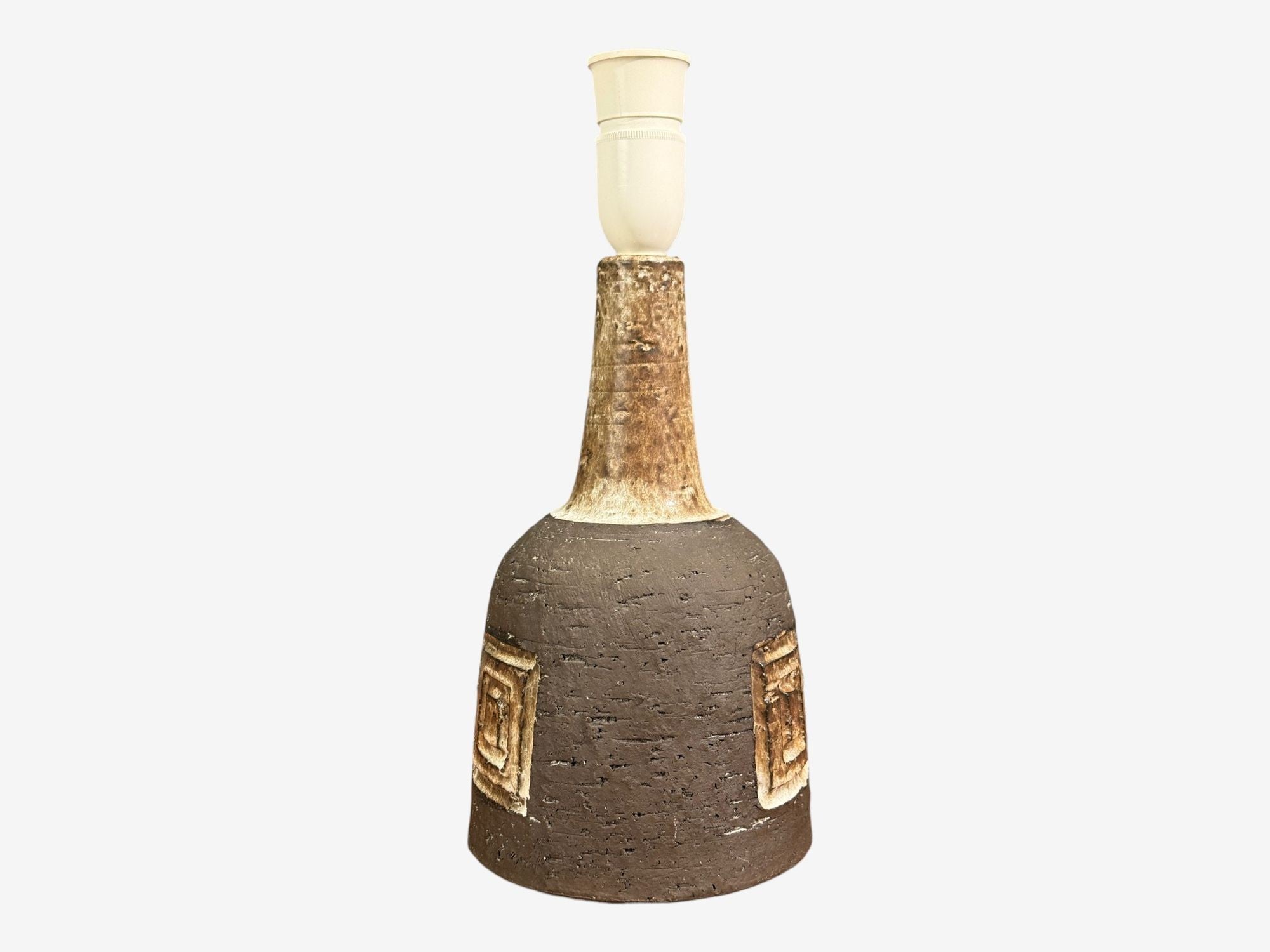 Fridtjof Sejersen, Table Lamp, Brown Ceramic, Denmark, 1960s
