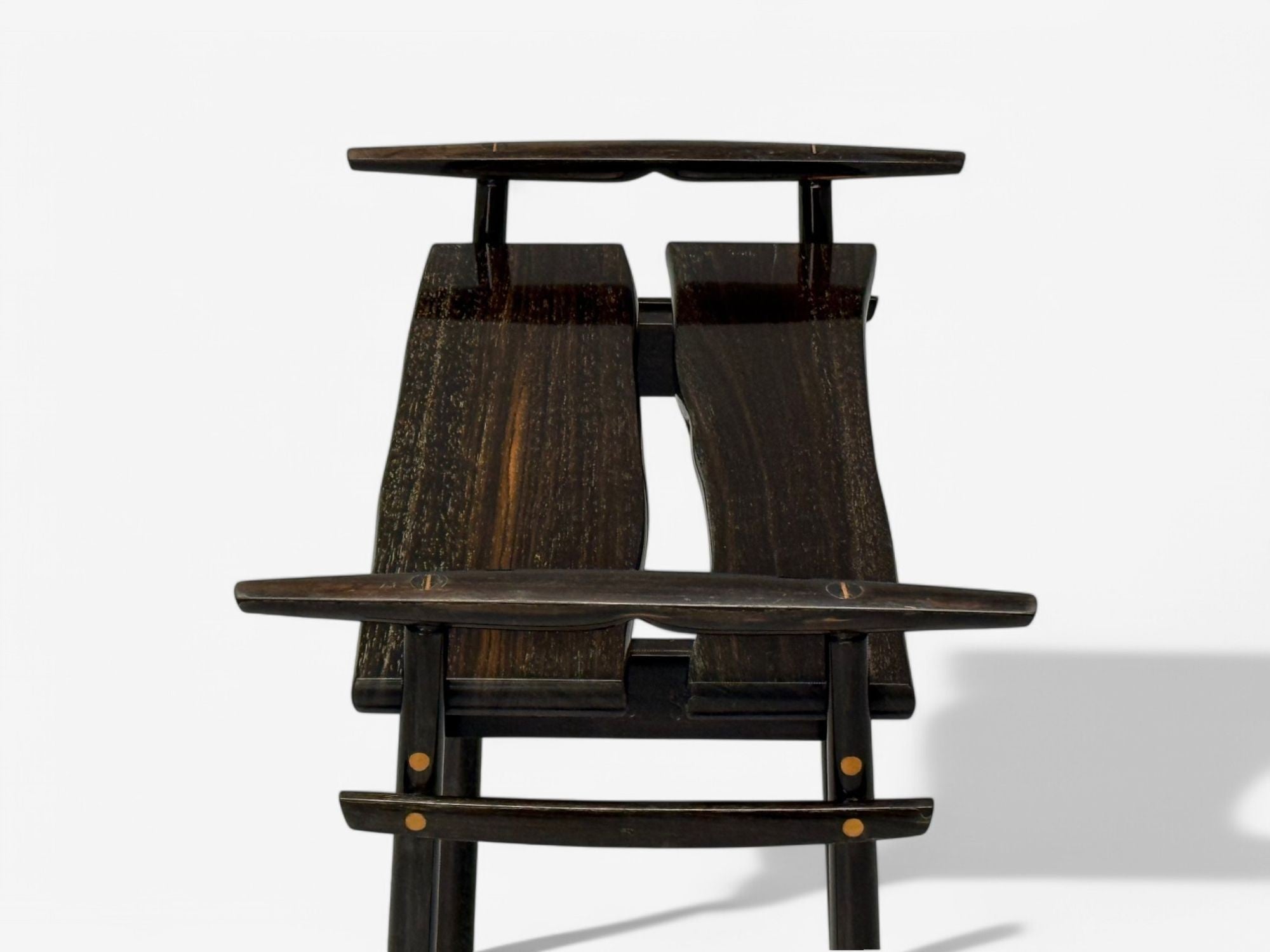 David Ebner, American Studio Craft, Ebony Wood, Rare Torii Side Table, USA, 1984
