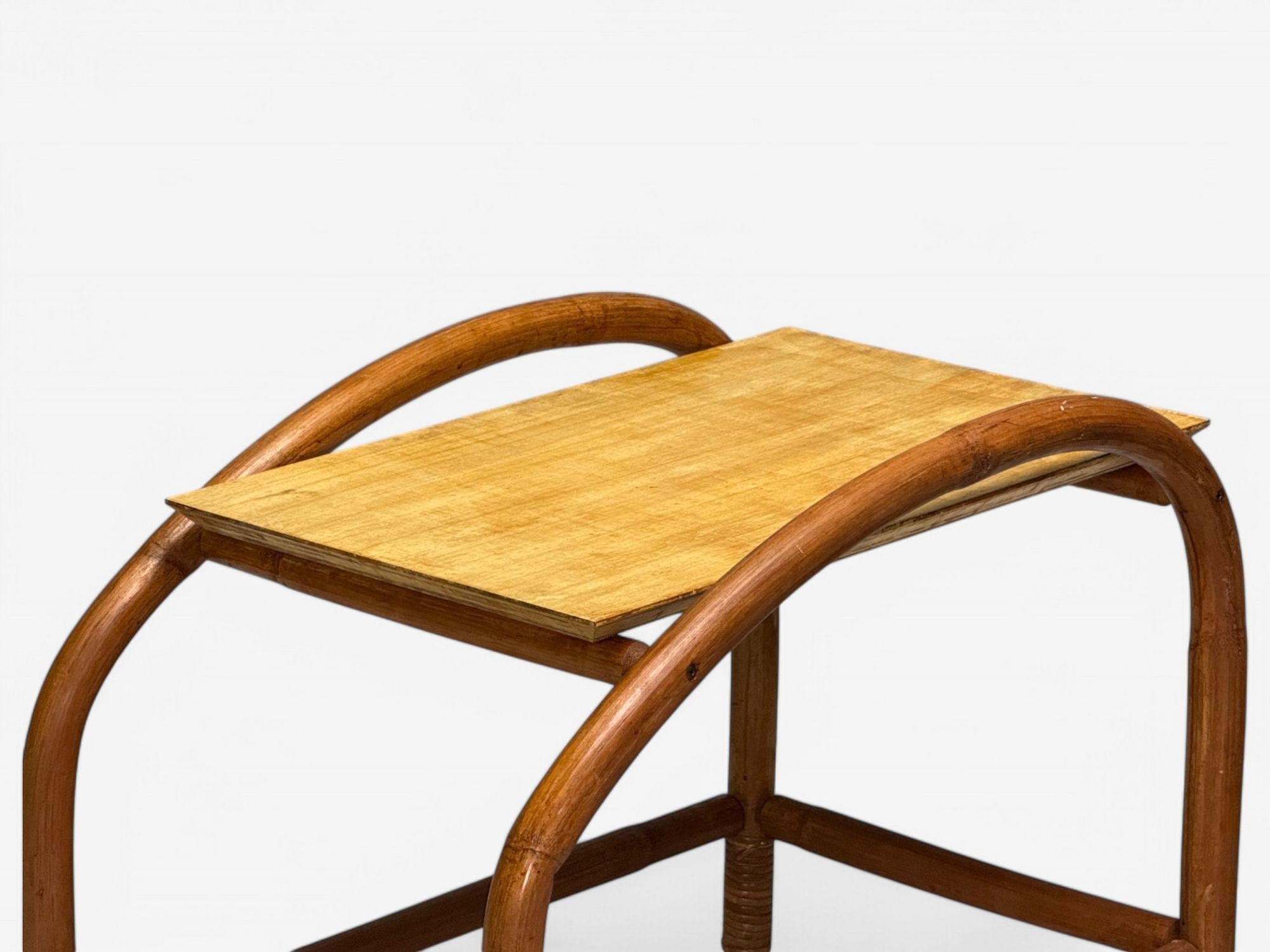 American Mid-Century Modern, Bamboo, Rattan, Cane, End Tables, USA, 1950s