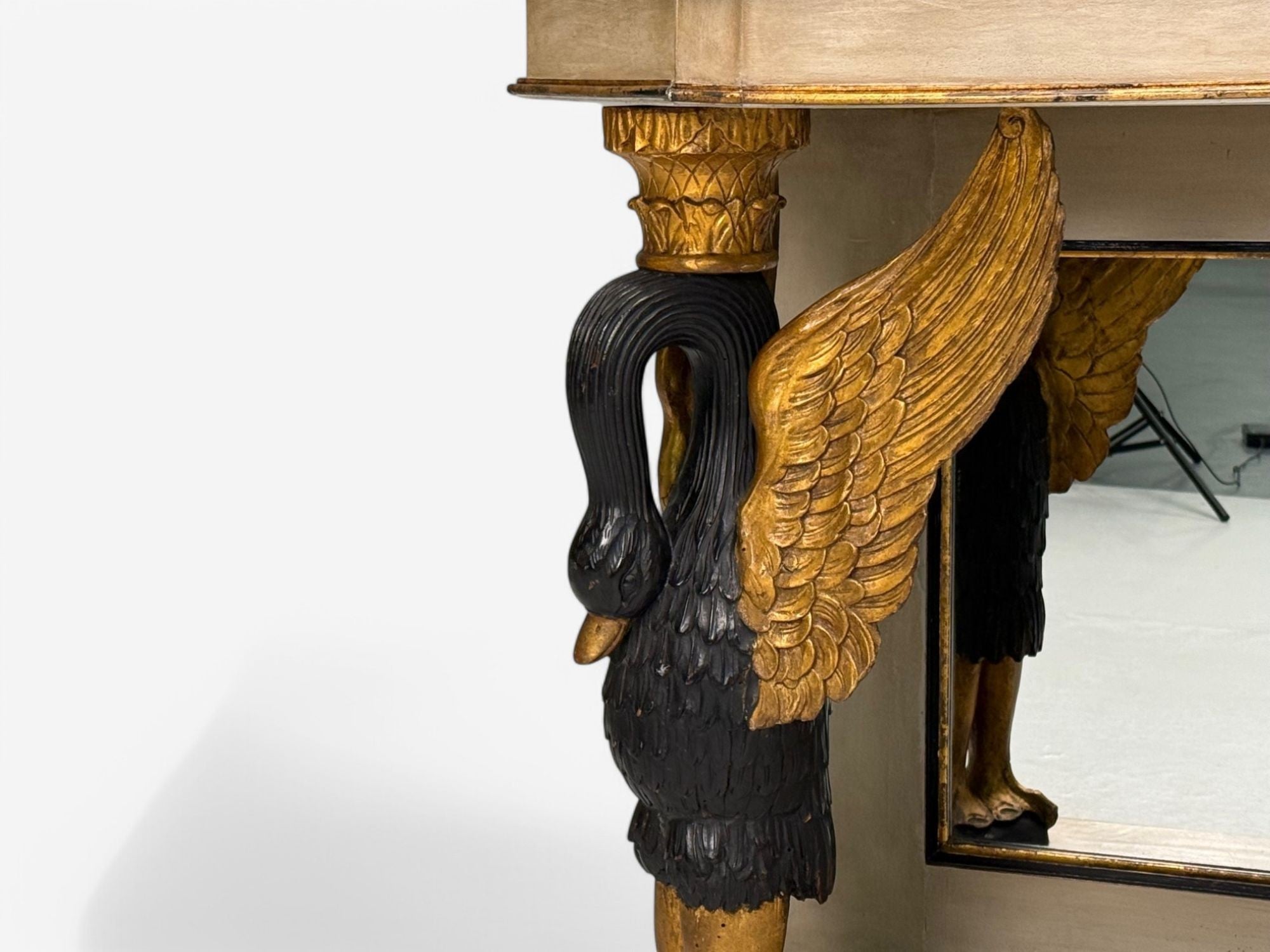 Maison Jansen attr., Hollywood Regency, Giltwood, Mirrored Console Table, 1940s