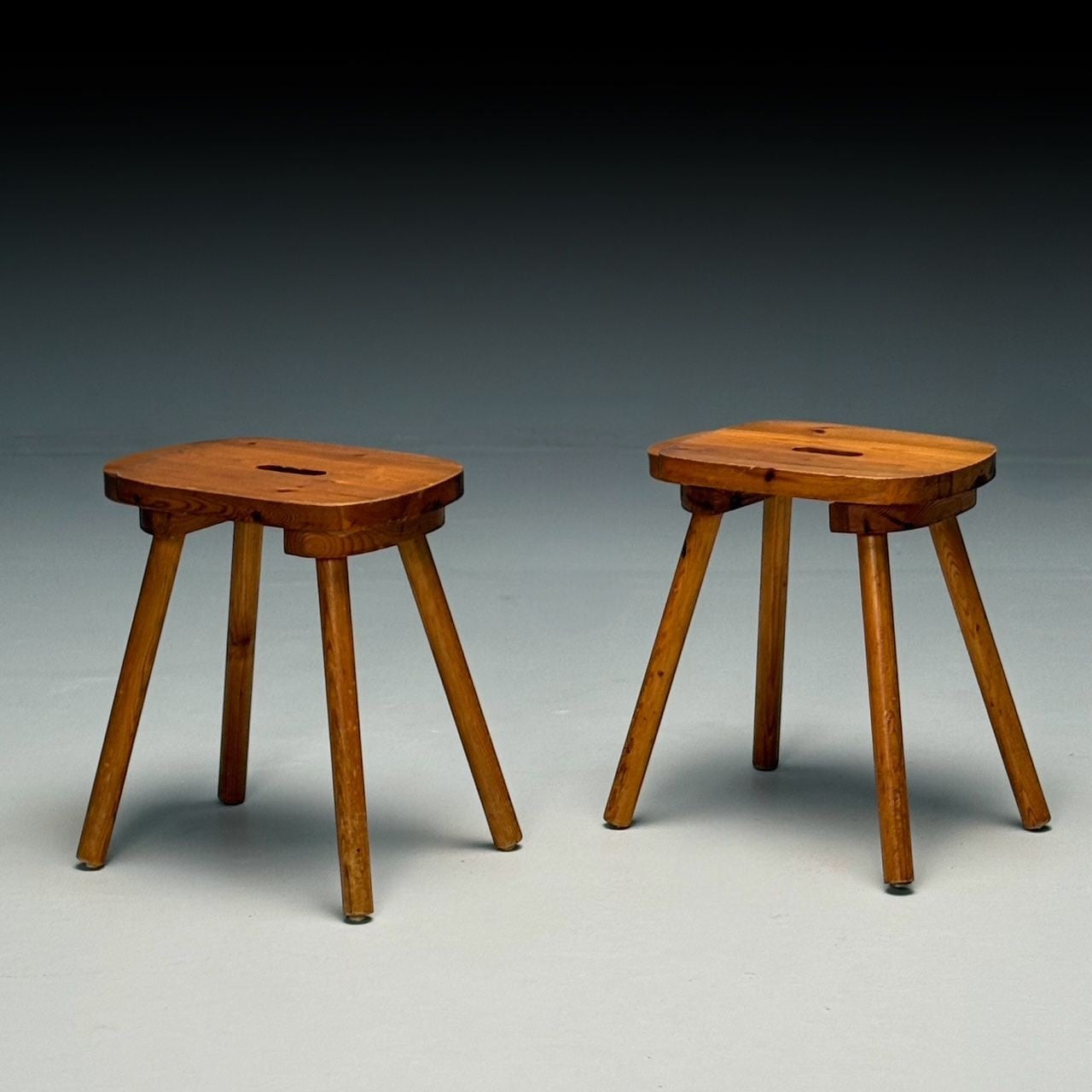 Swedish Mid-Century Modern, Occasional Stools, Pine, Sweden, 1970s