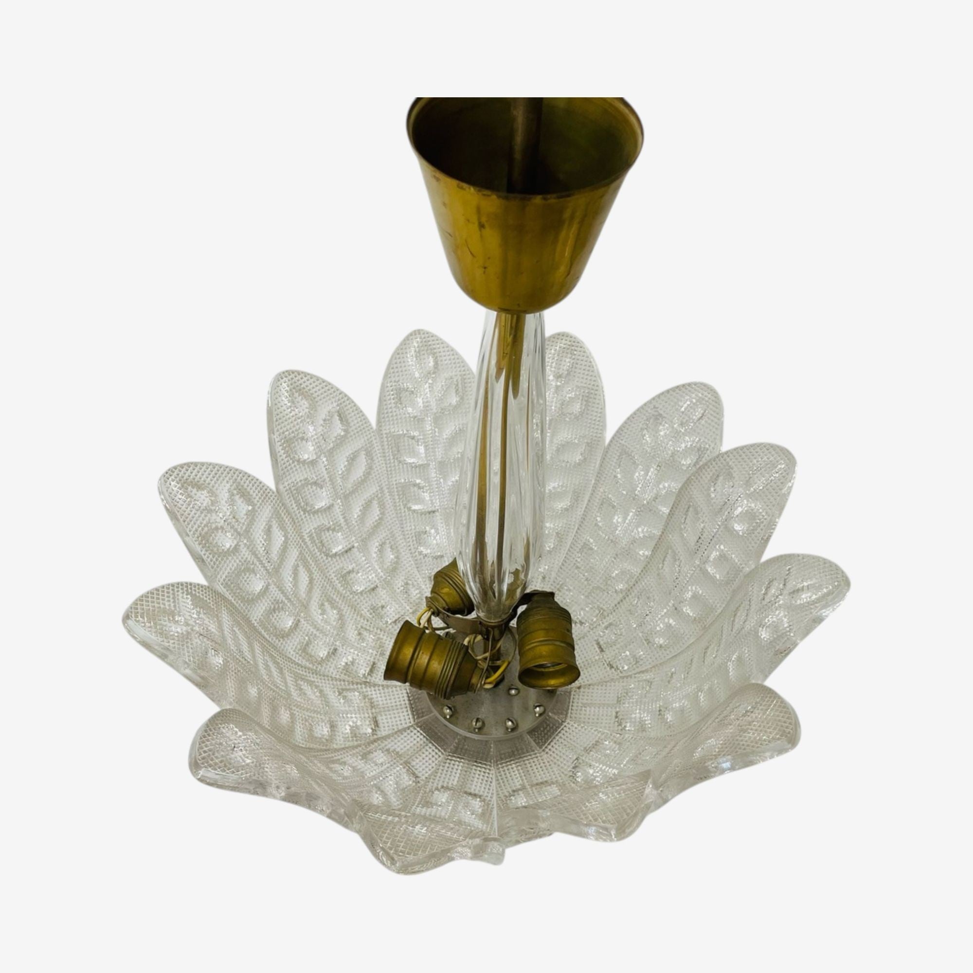 Carl Fagerlund, Swedish Modern, Slumped Glass, Pendant Light, Sweden, 1940s