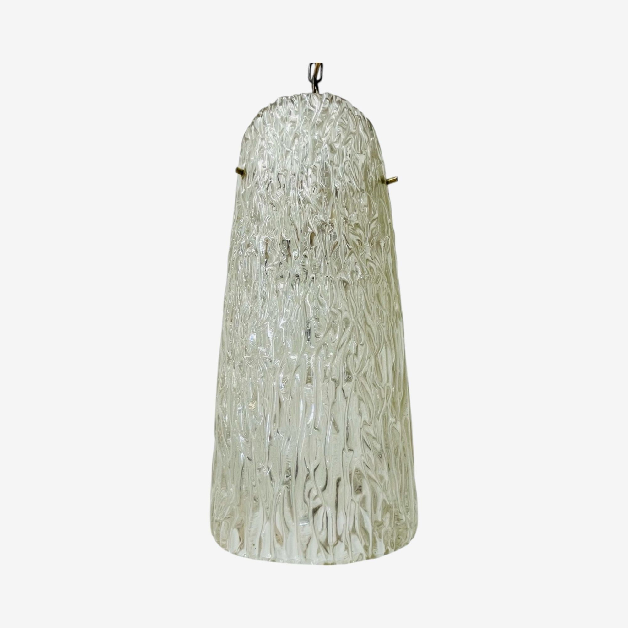 Carl Fagerlund, Swedish Modern, Textured Glass, Pendant Light, Sweden, 1940s