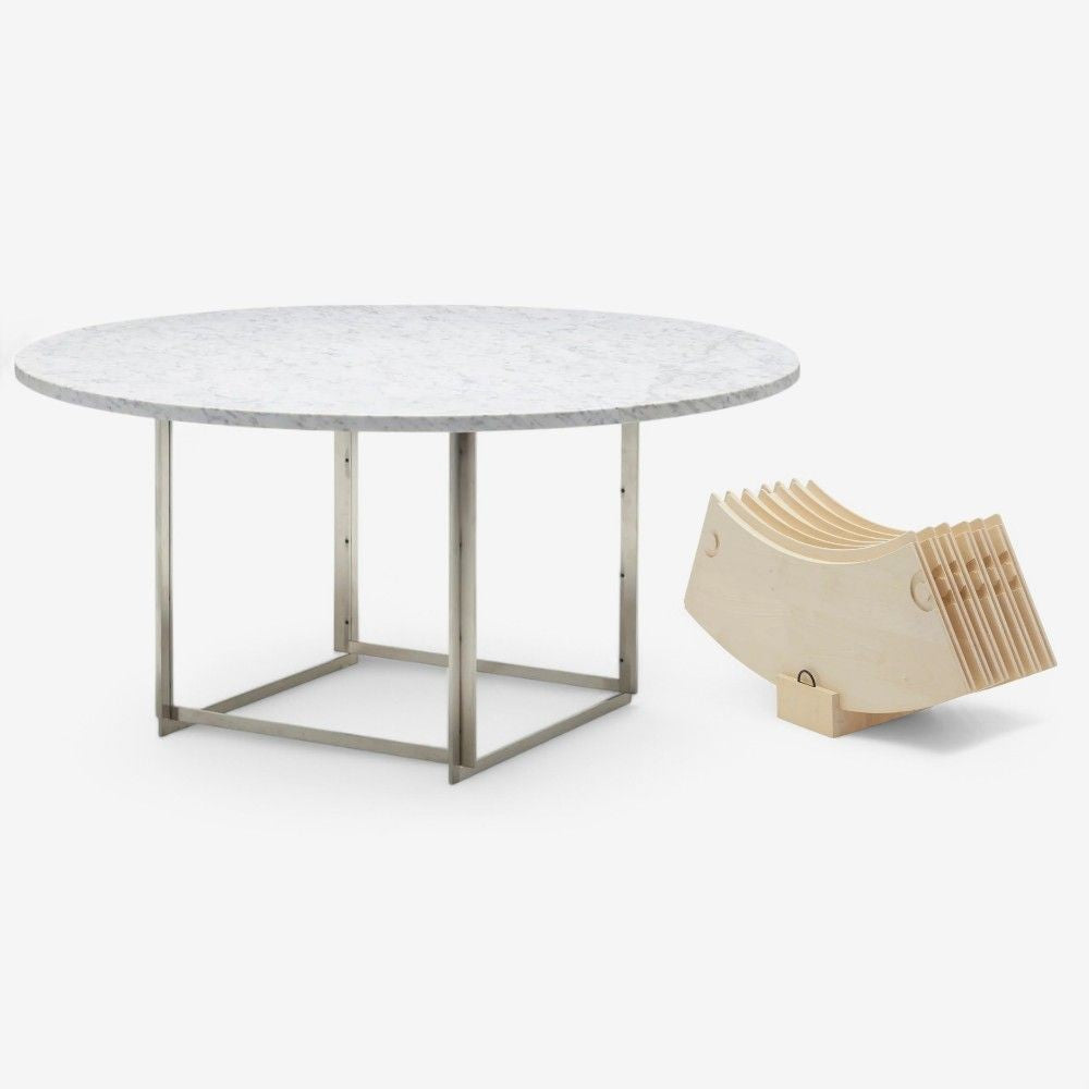 Poul Kjaerholm, Fritz Hansen, Marble, Maple, Steel, PK-54 Dining Table, 2011