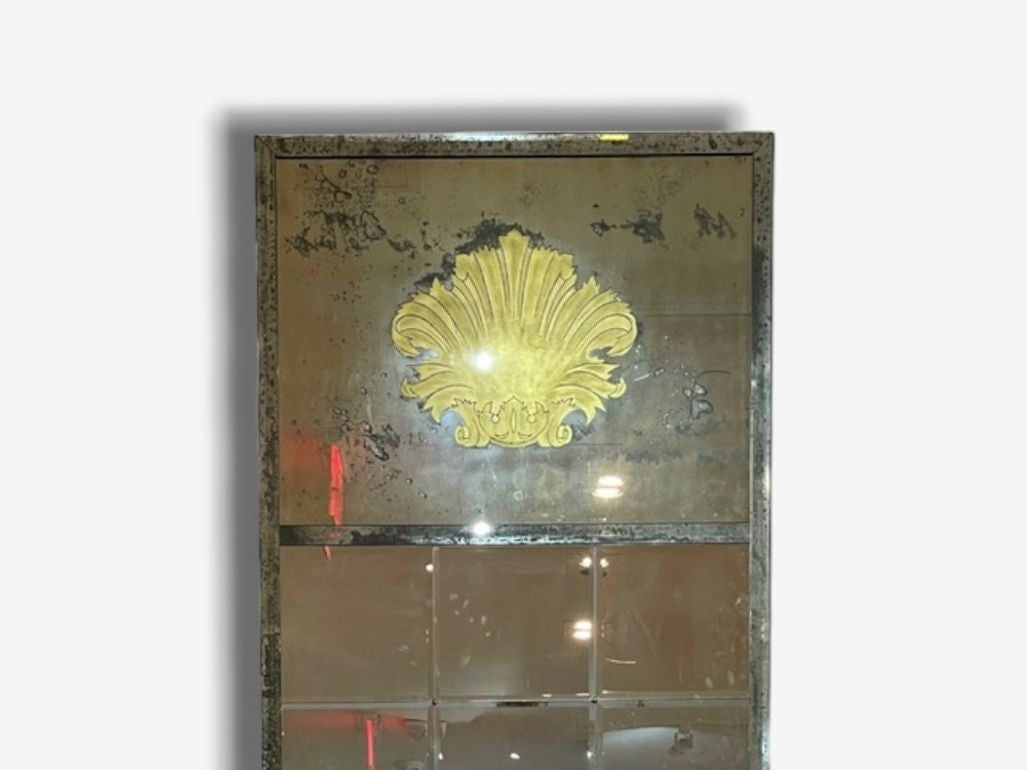 Art Deco Style, Eglomise Glass, Beveled Mirror, Monumental Wall Mirrors, 1960s