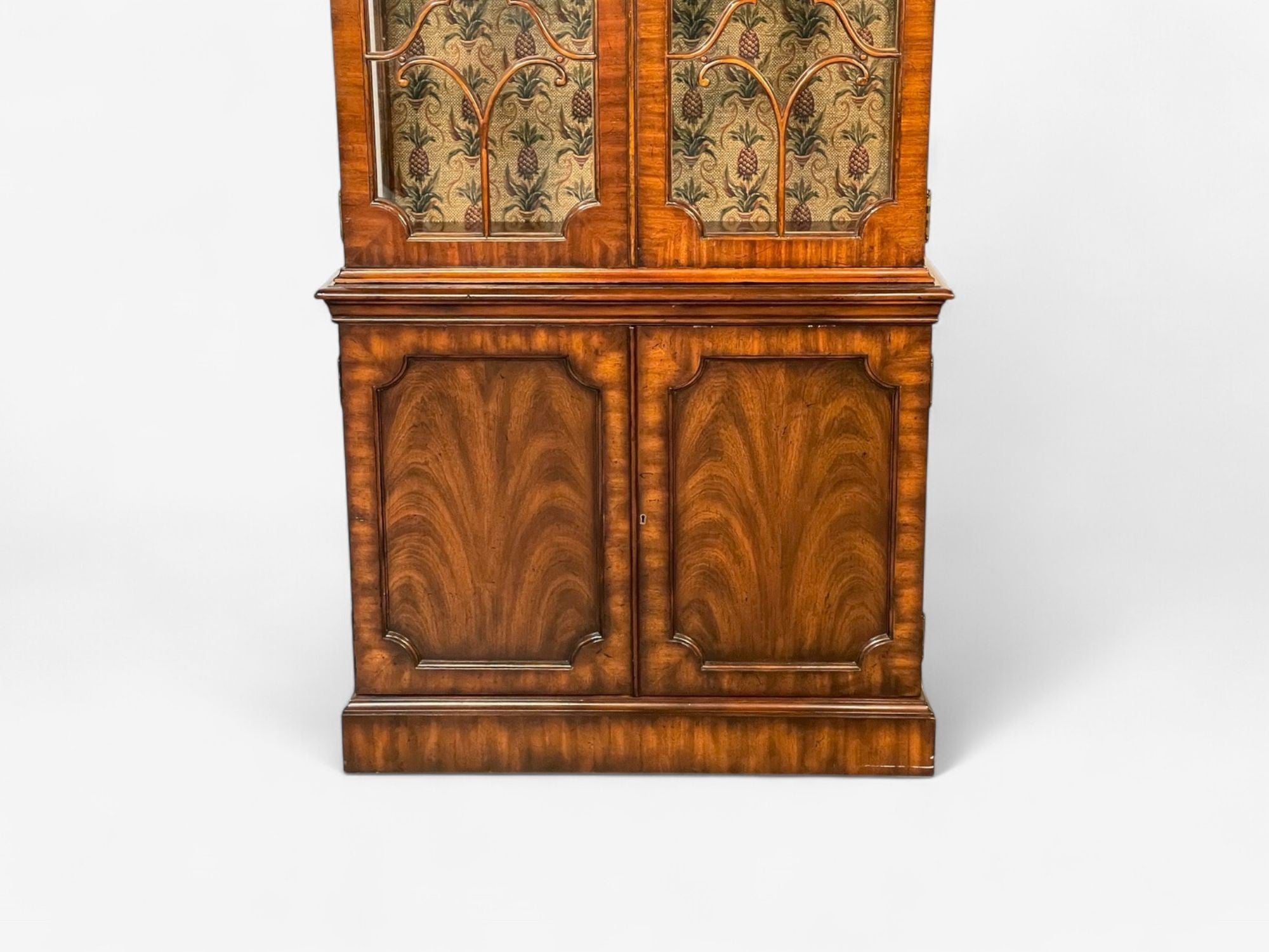 Chinese Chippendale Style Bookcase, Showcase Cabinets, Mahogany, Maitland Smith