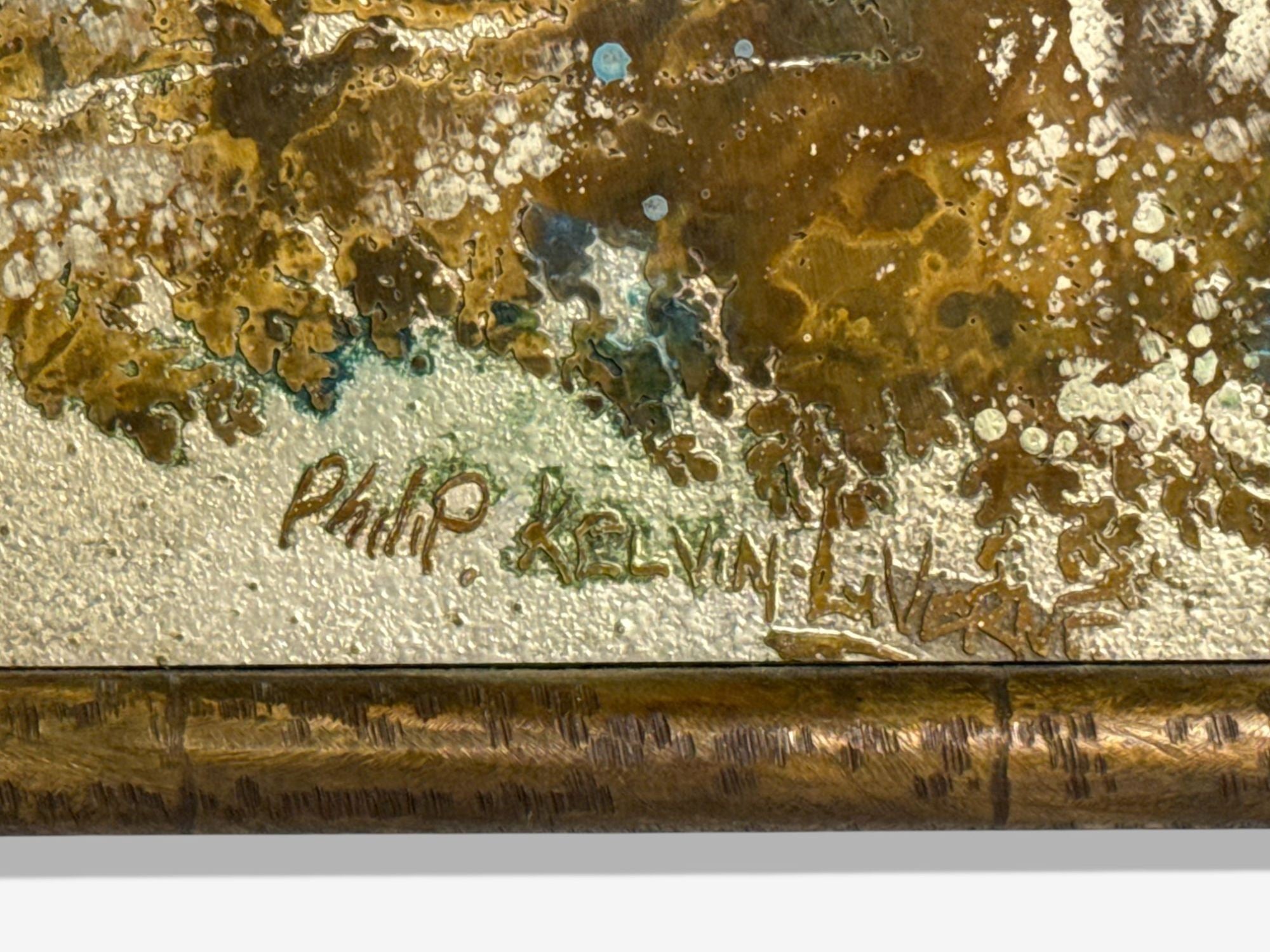 Philip & Kelvin LaVerne, Bronze, Chinois Wall Plaque, USA, 1960s