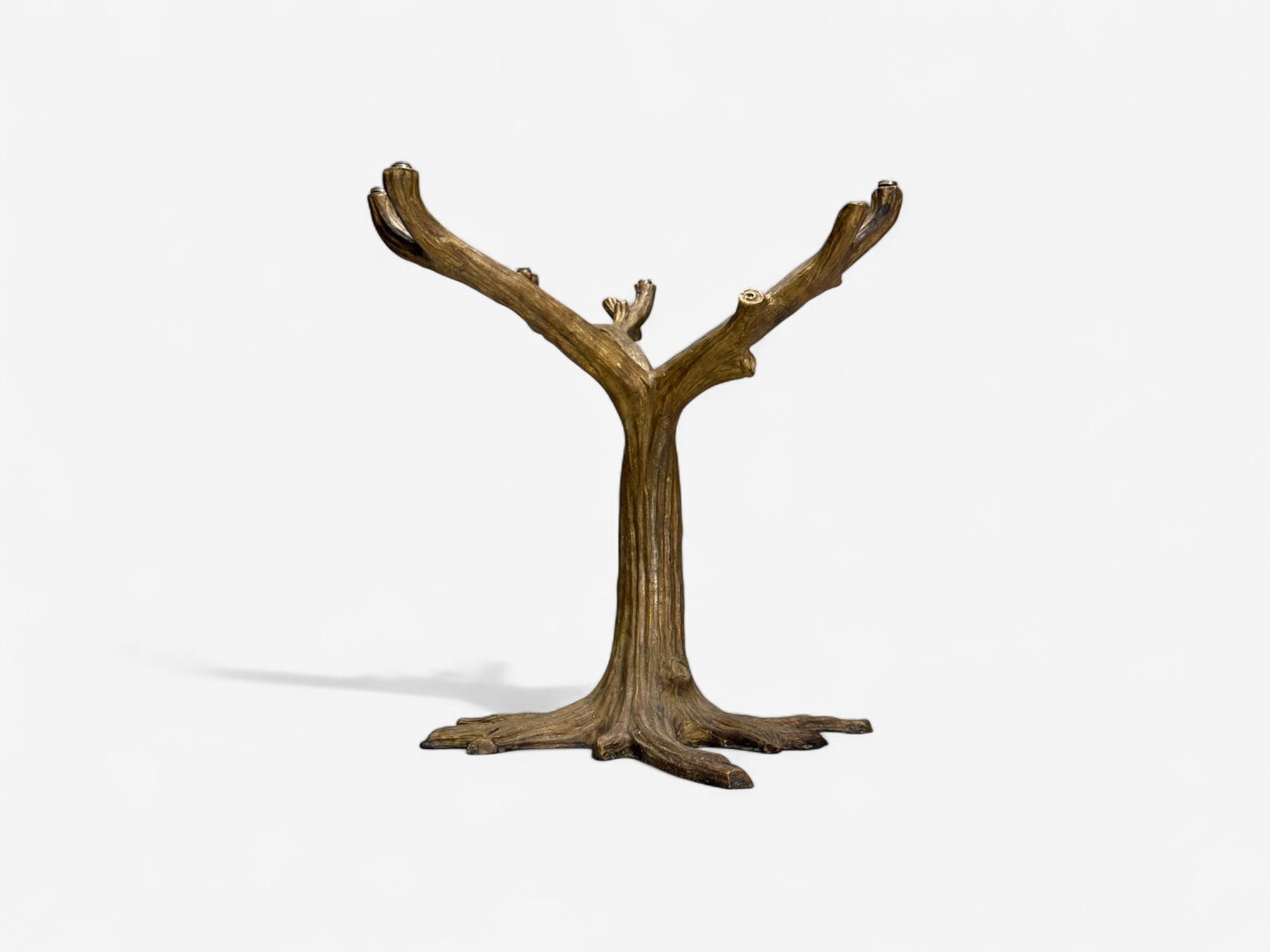 Organic Modern, Gilt Metal, Faux Bois Table Base, United States, 21st c.