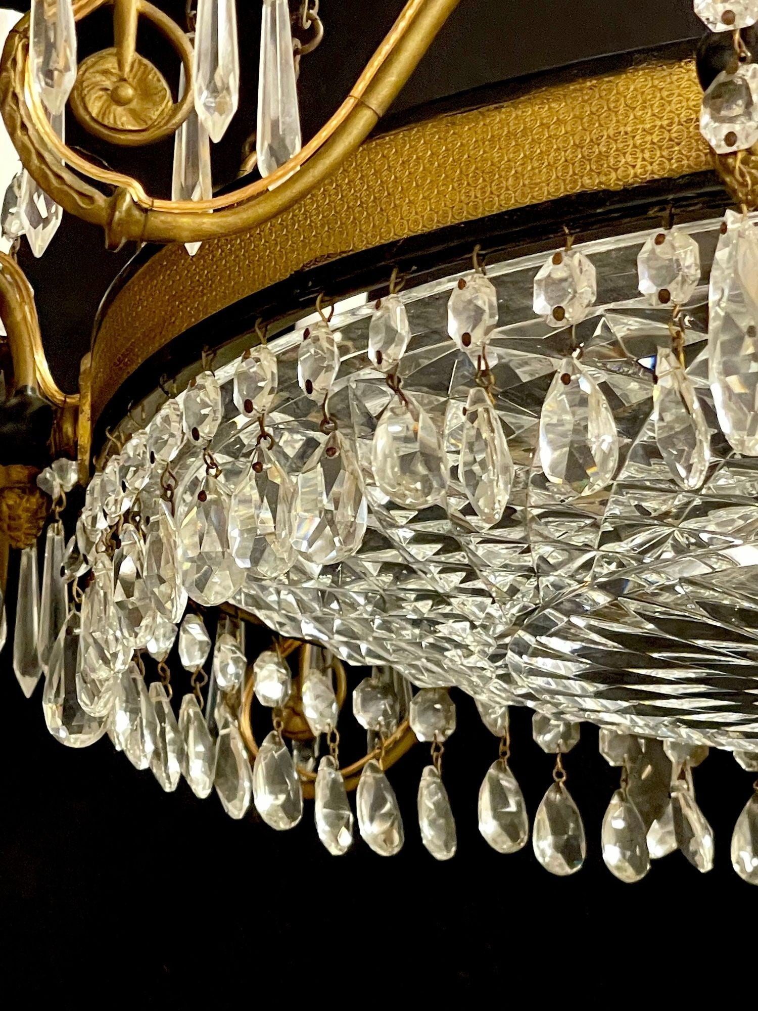 Neoclassical, Dore Bronze, Crystal, Ten Arm Chandelier, Europe, 19th C.