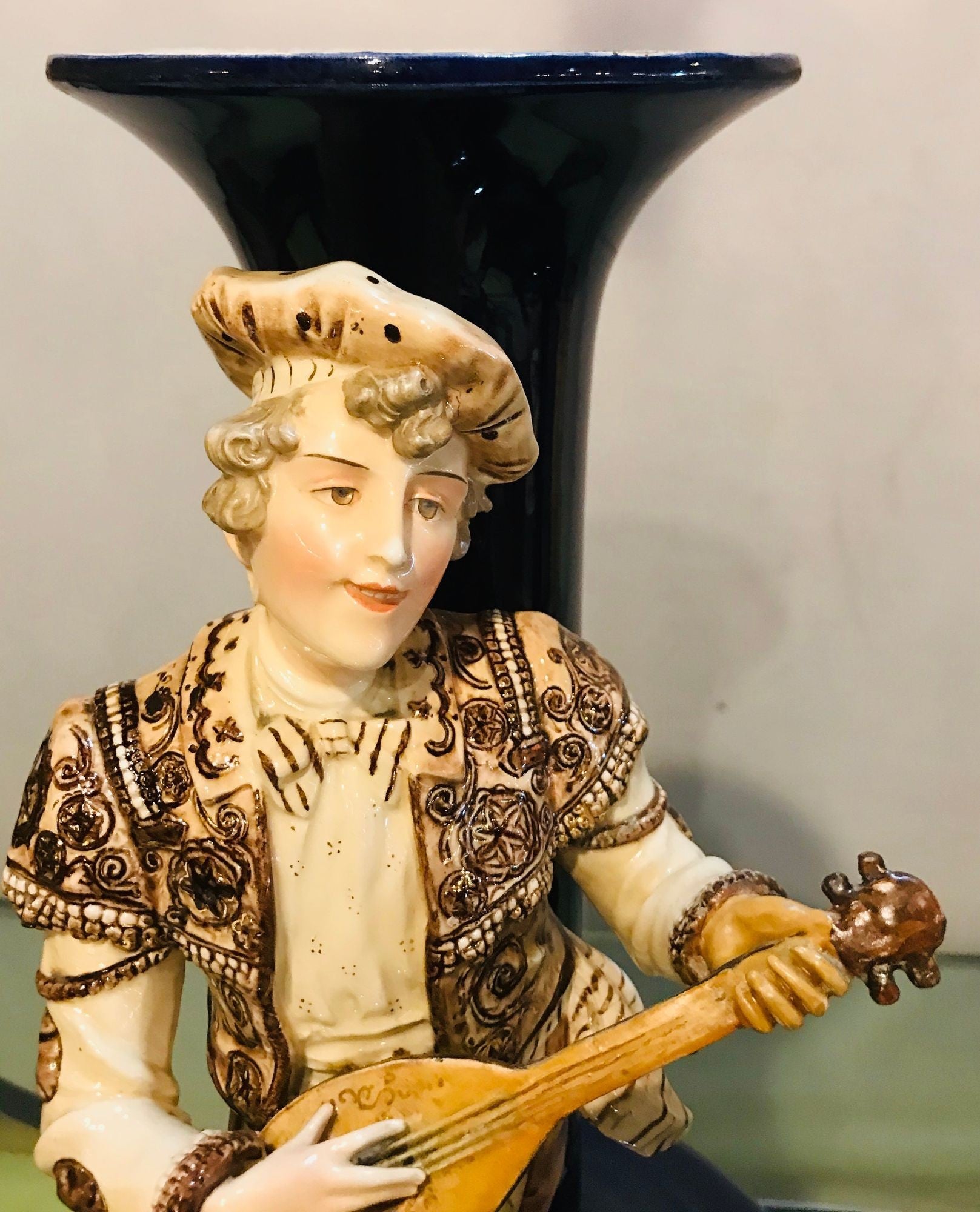 Two Large Porcelain French 19th-20th Century Figurative Vases or Male & Female
