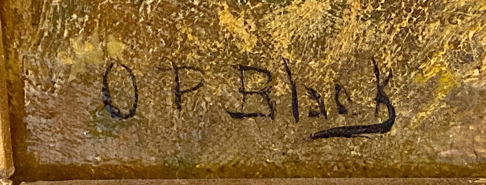 Olive Parker Black Signed Oil on Canvas Autumn Landscape Giltwood Gold Frame