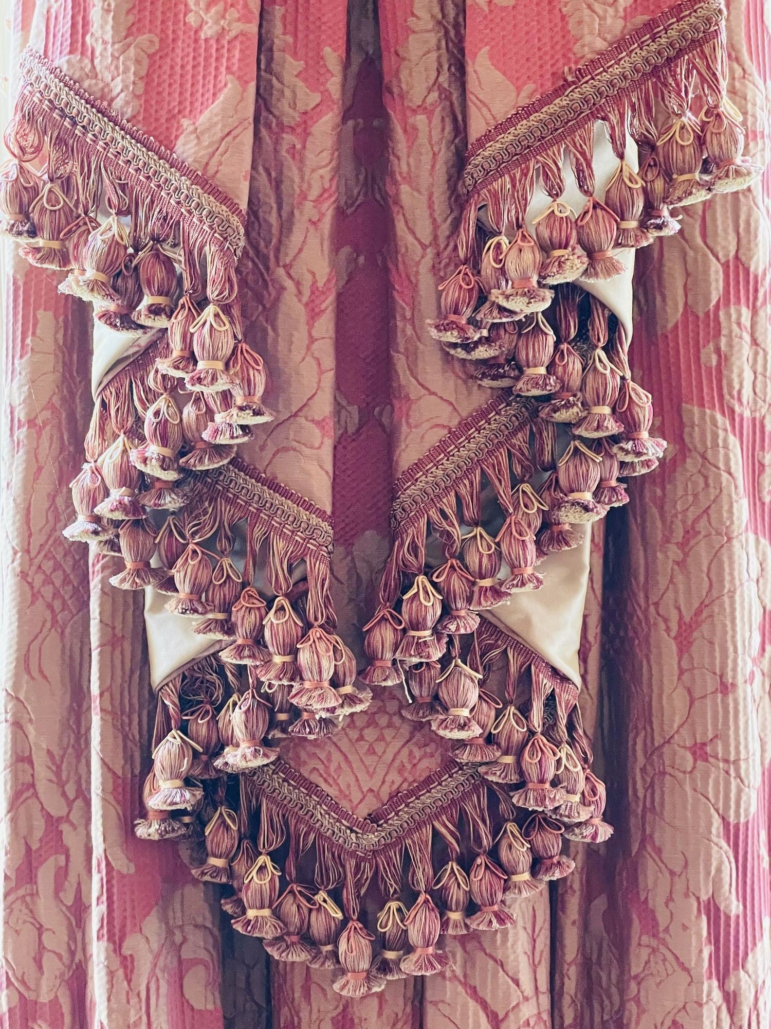 Pair of Burgundy Wall or Window Treatments, Curtains, Drapes, Scalamandré