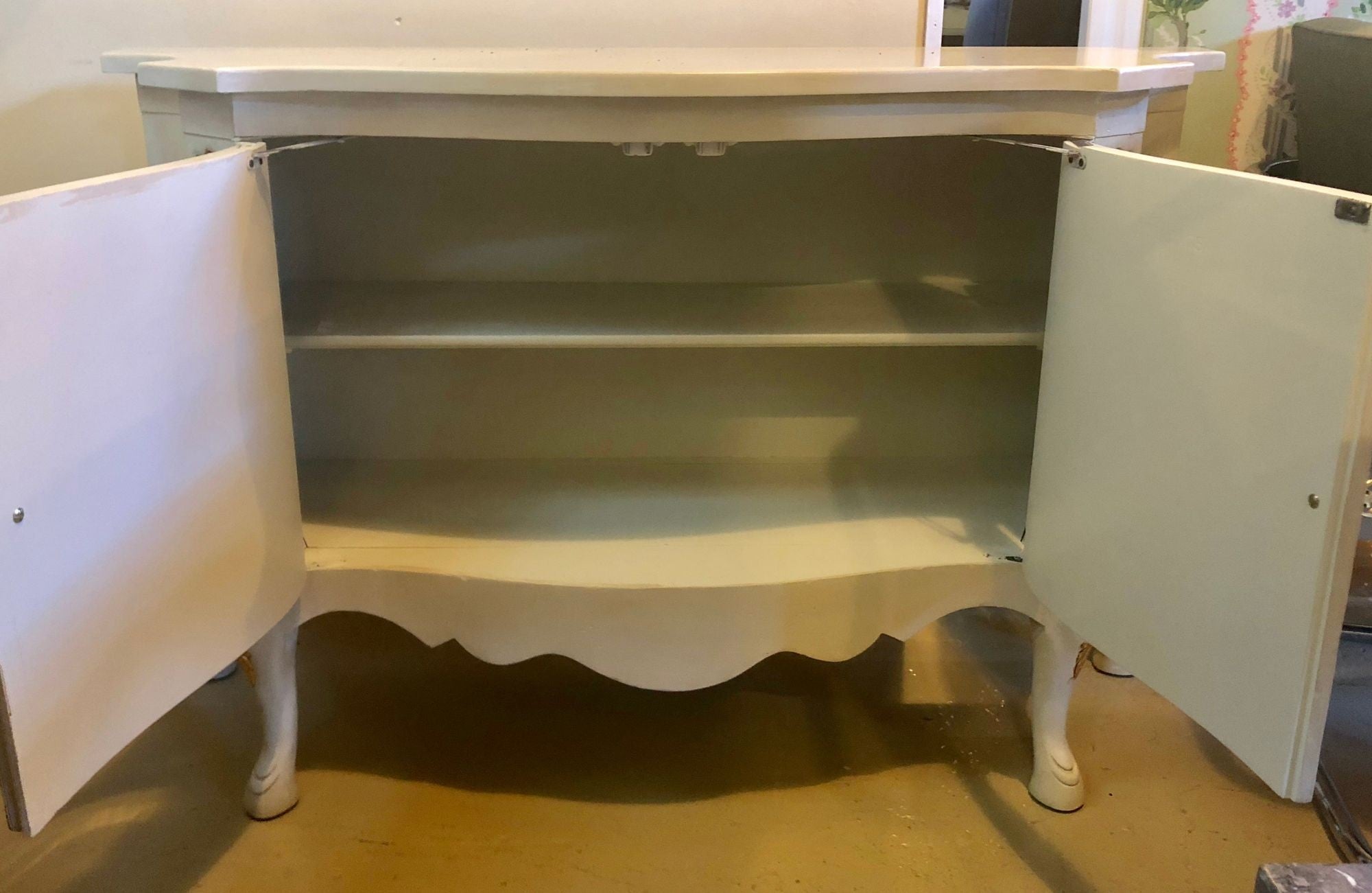 Louis XV Style Parcel-Gilt and Paint Decorated Two-Door Cabinet Server Sideboard