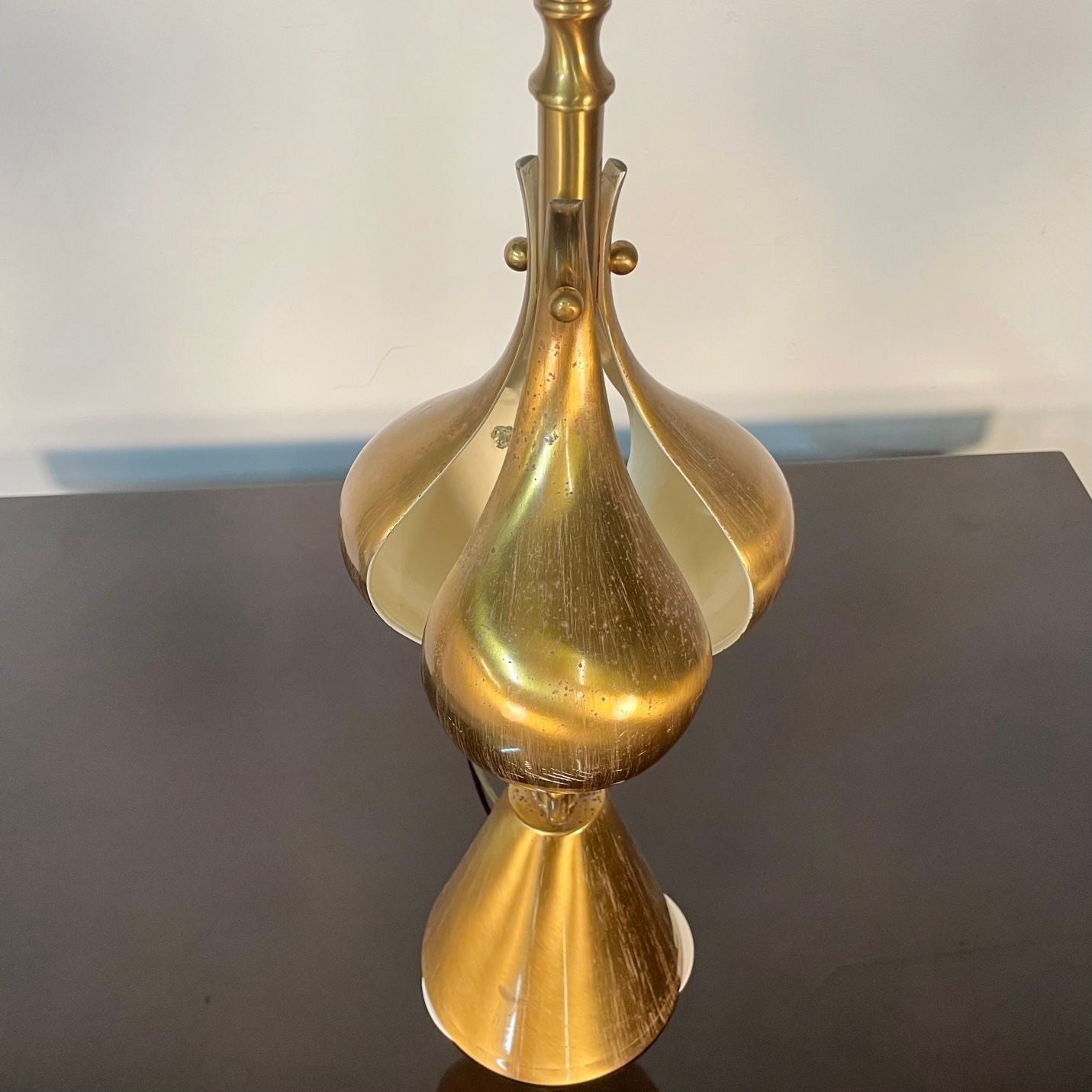 Single Hollywood Regency Style Brass Table / Desk Lamp