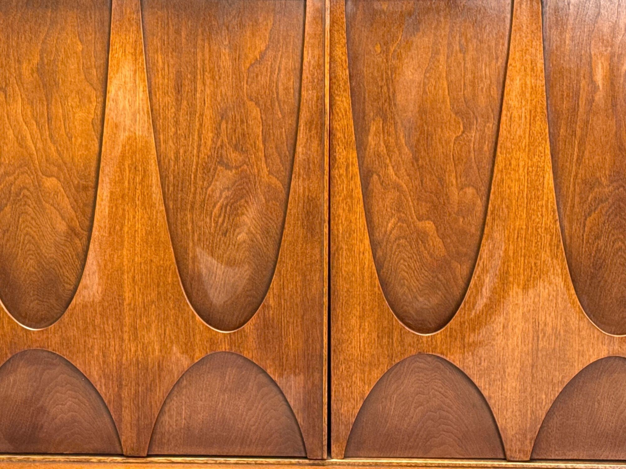 Broyhill Brasilia, Mid-Century Modern, Walnut, Brass, Highboy, USA, 1960s
